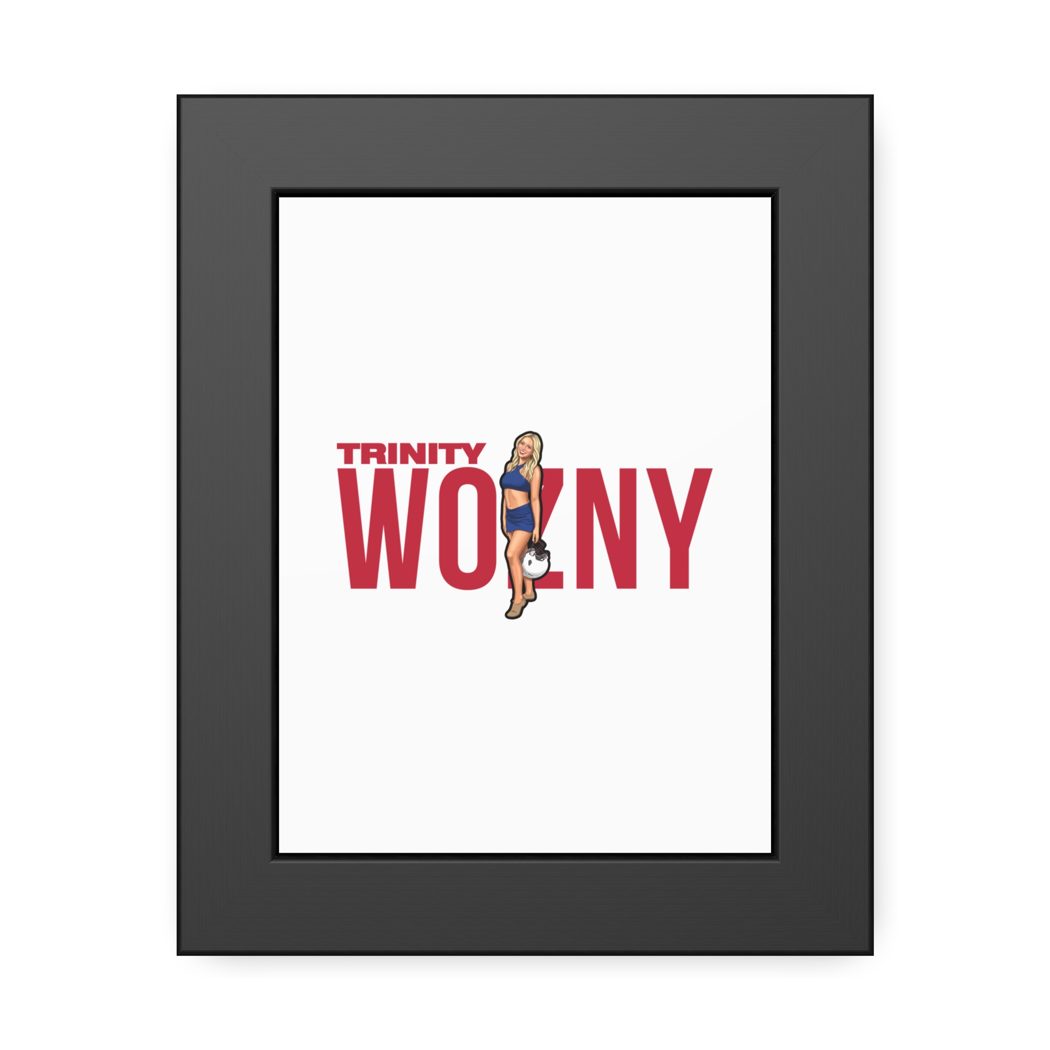 Framed Poster — character_player_name in Black