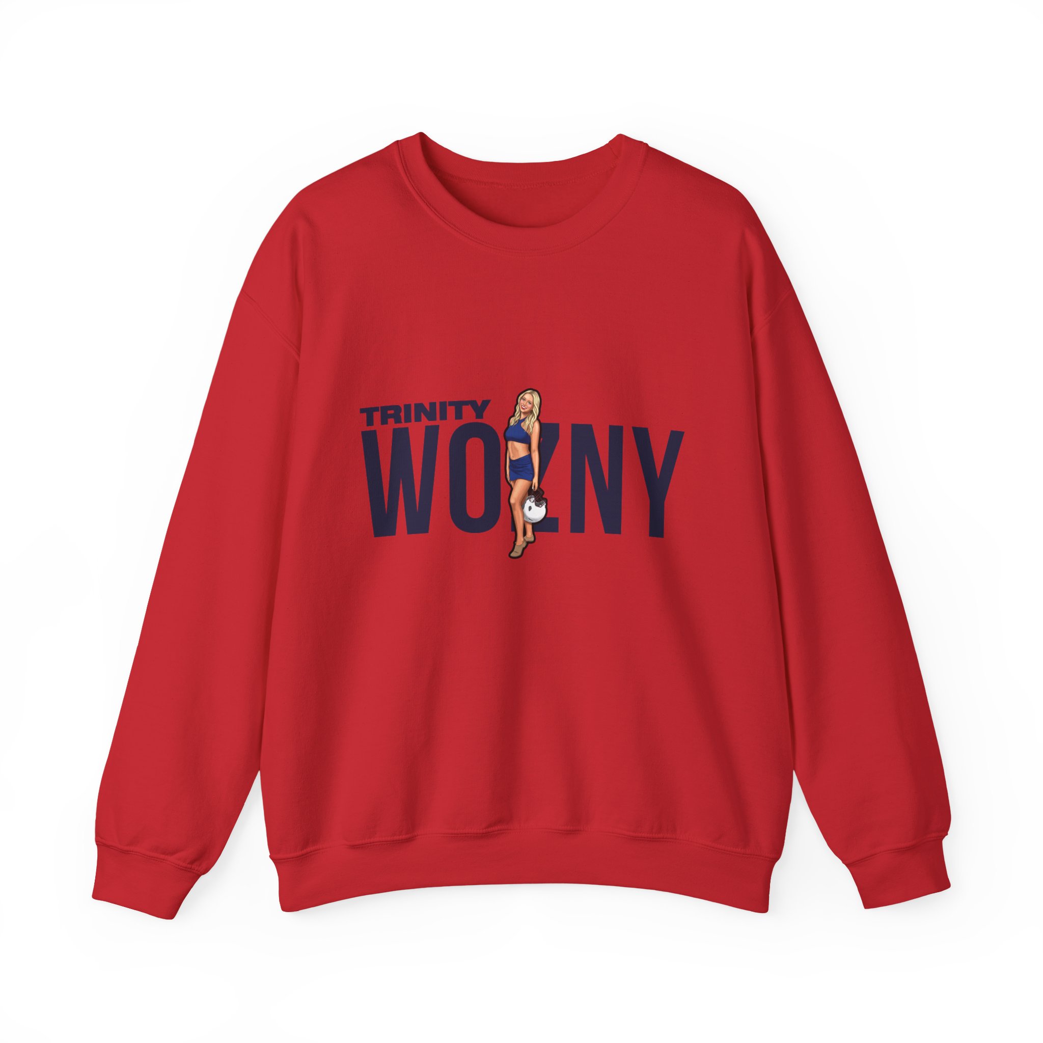 Crewneck Sweatshirt — character_player_name in Red