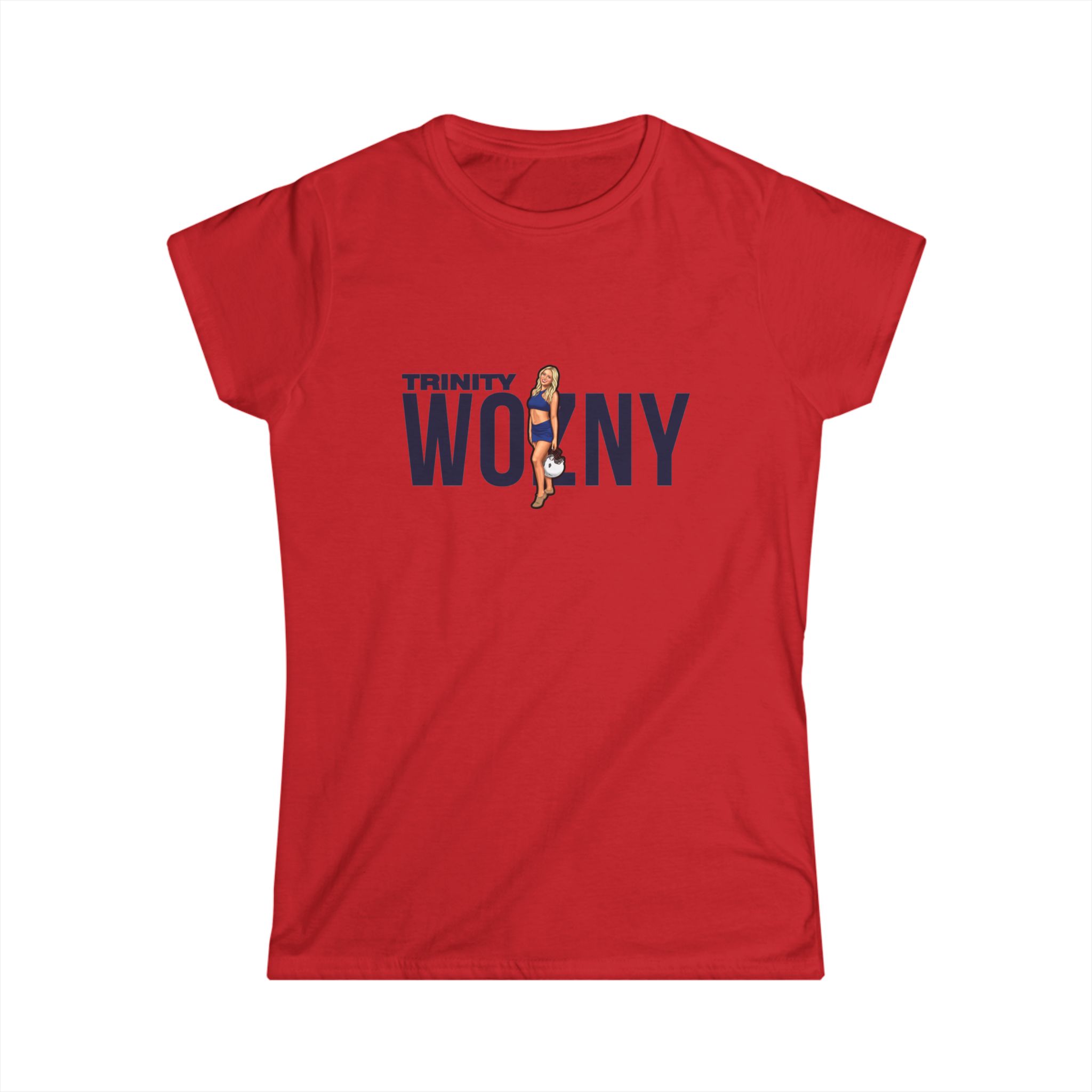 Women's Softstyle Tee — character_player_name in Red