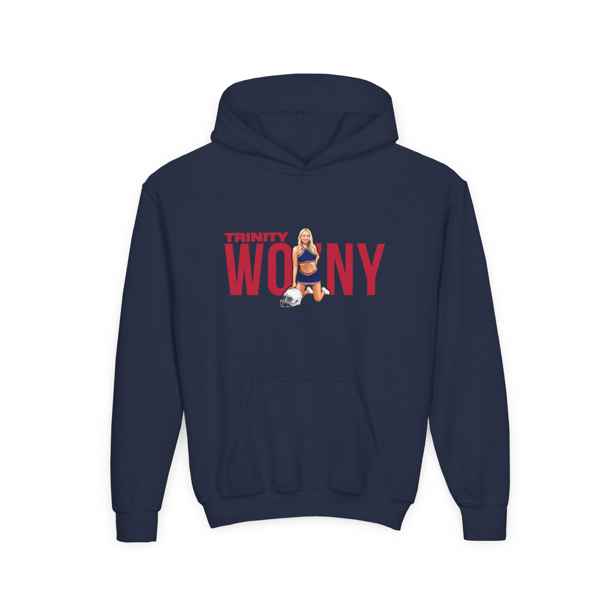 Youth Hoodie — character_player_name in Navy
