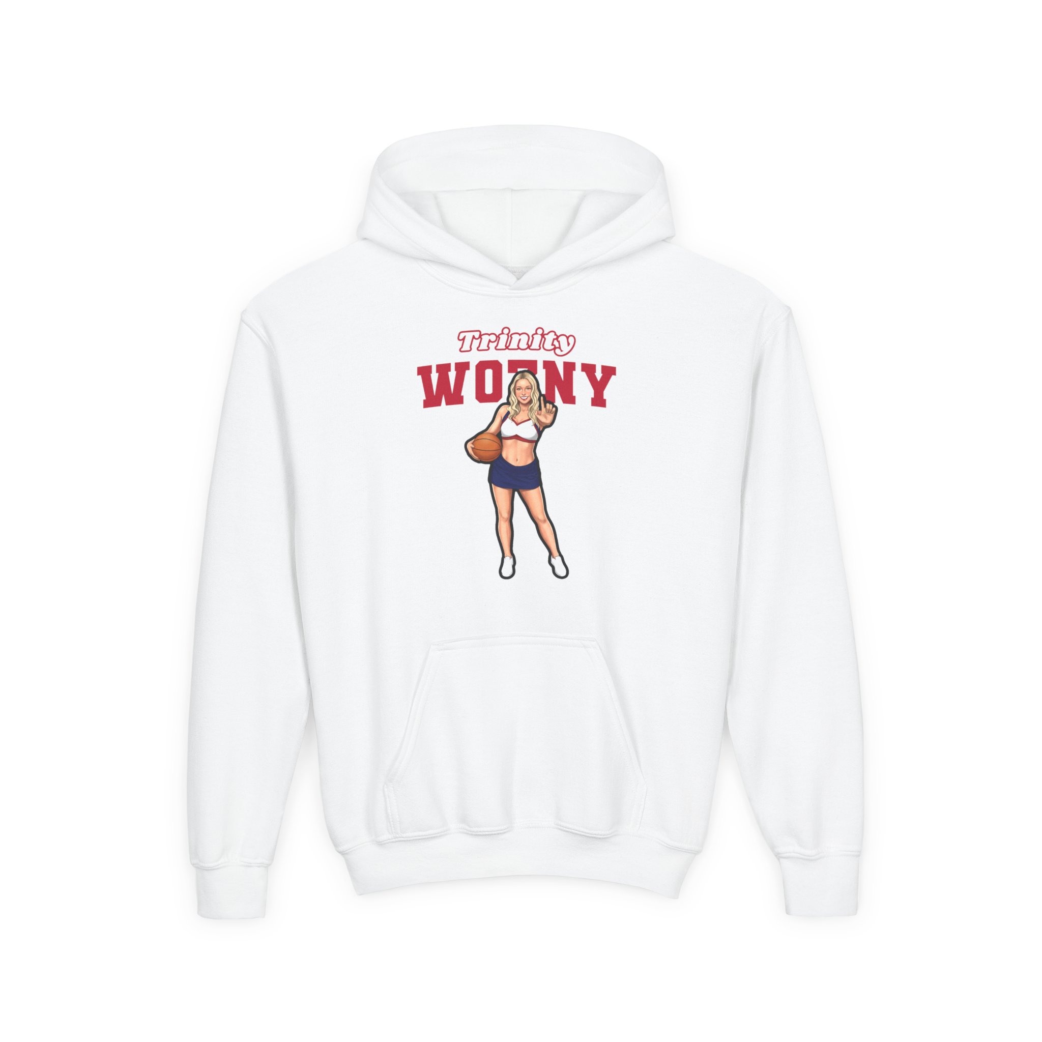 Youth Hoodie — character_name_arch in White