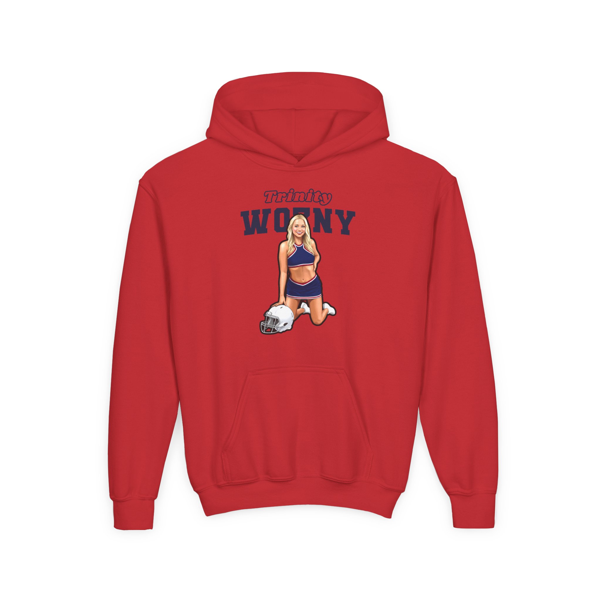 Youth Hoodie — character_name_arch in Red
