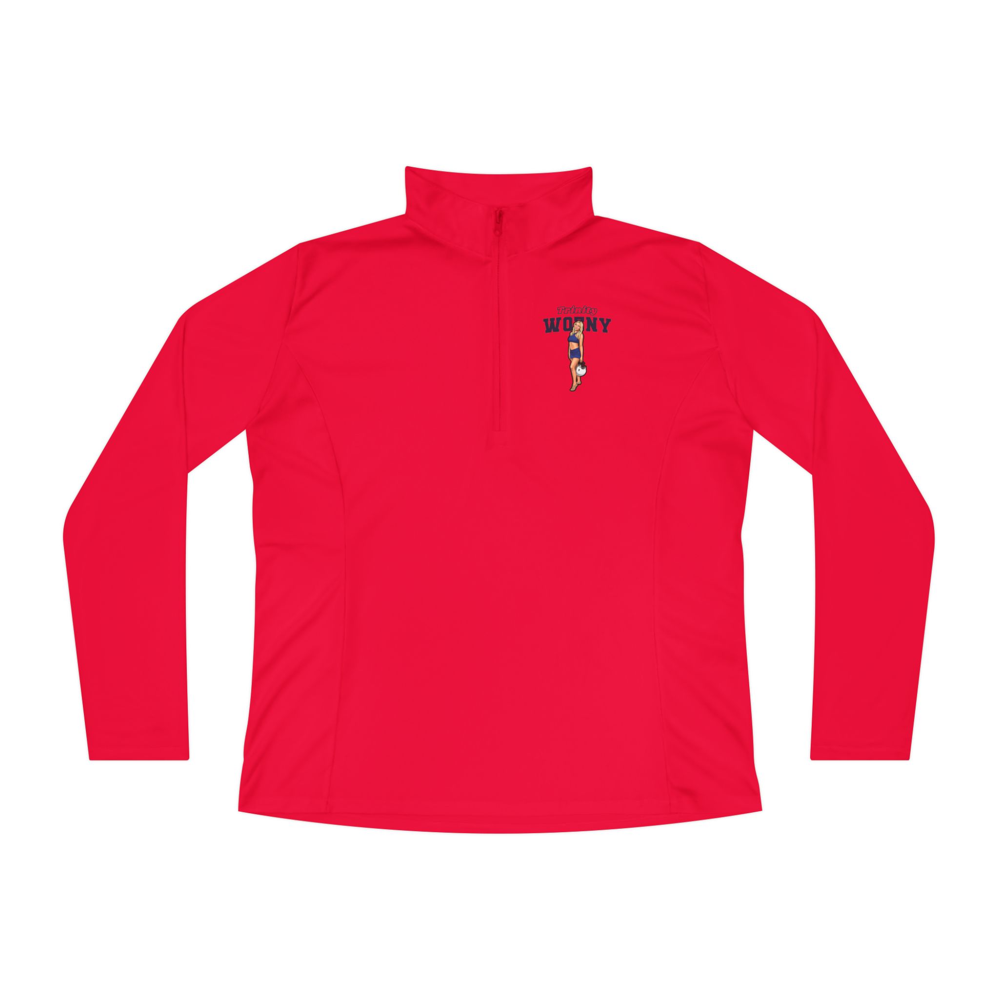Women's Q-Zip Pullover — character_name_arch in Red