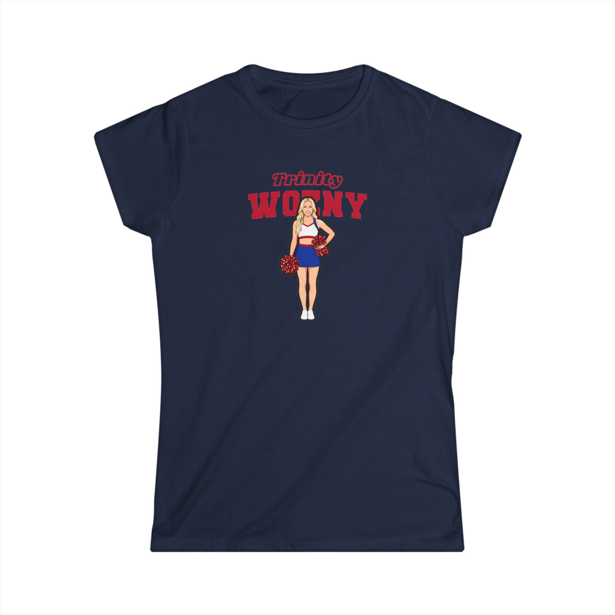Women's Softstyle Tee — character_name_arch in Navy