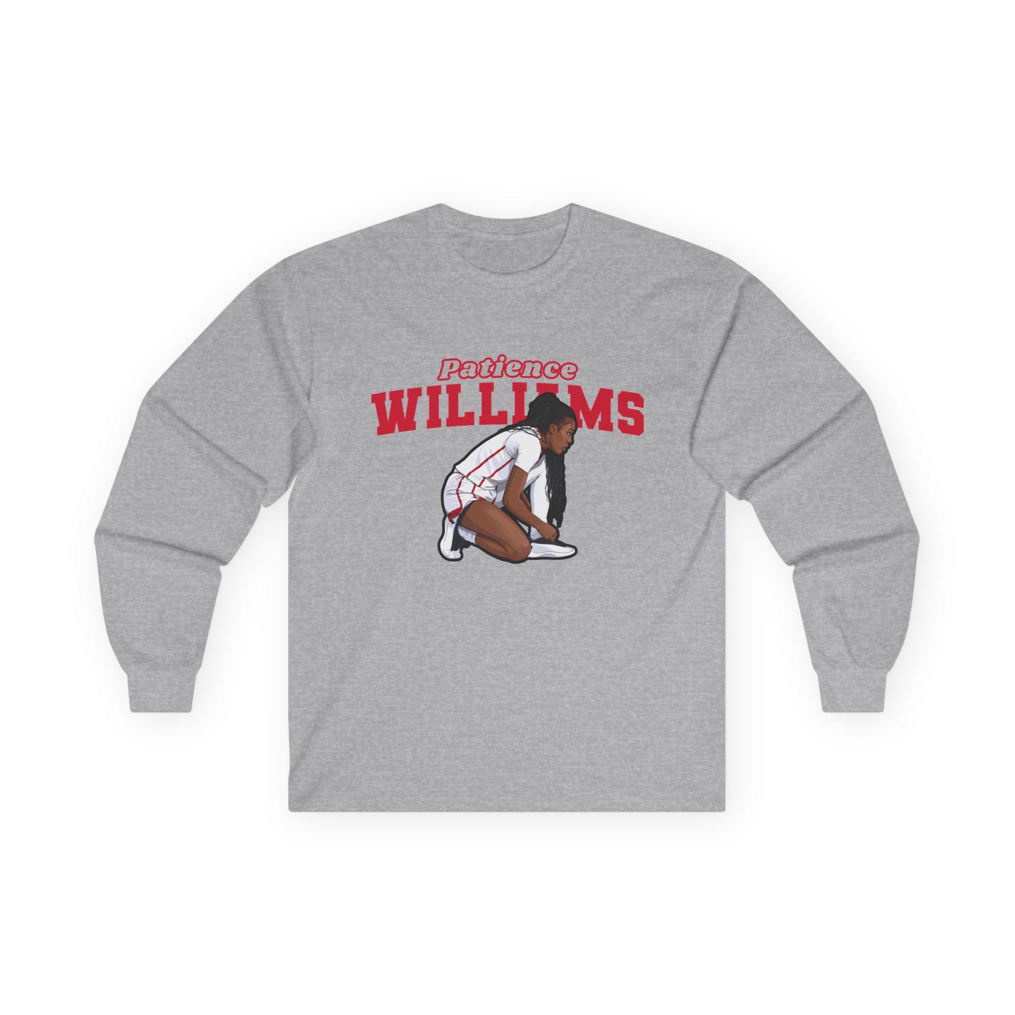 Long Sleeve Tee — character_name_arch in Grey
