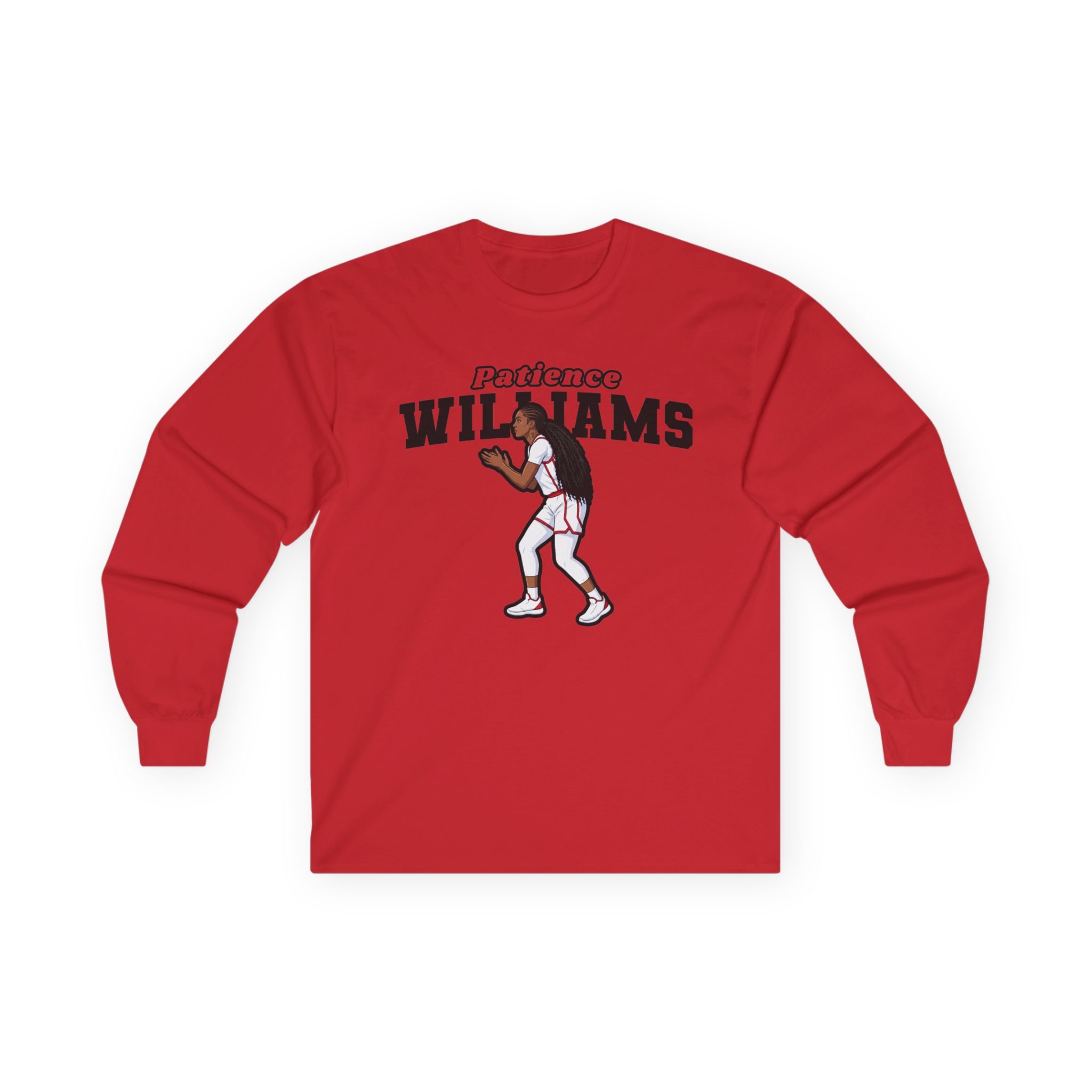 Long Sleeve Tee — character_name_arch in Red