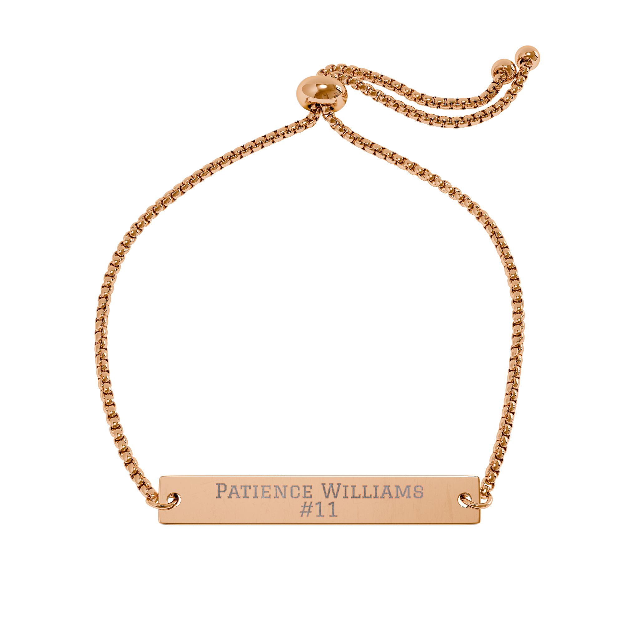 Engraved Bar Bracelet — Name & Number in Gold