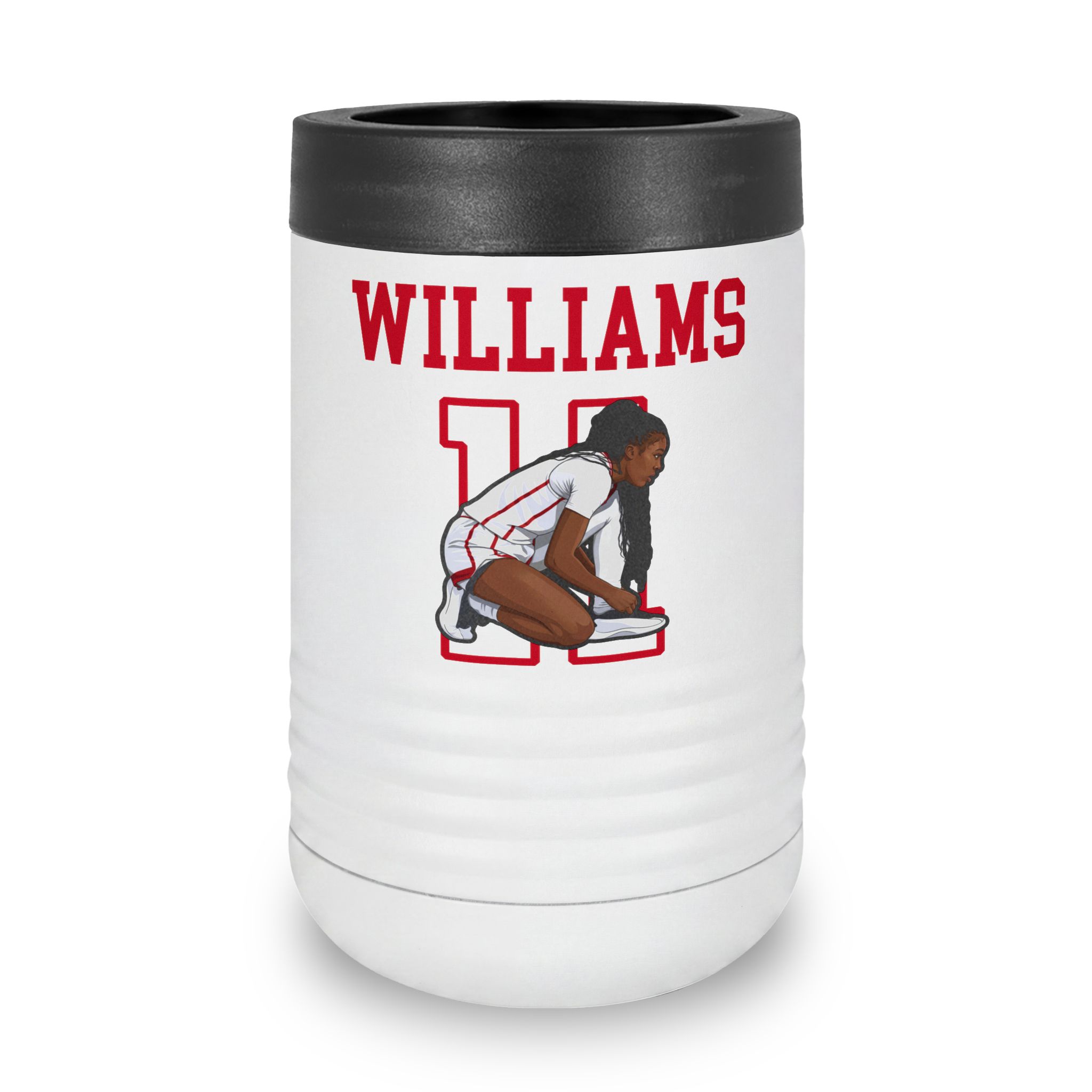 Stainless Can Cooler — character_shirsey in White