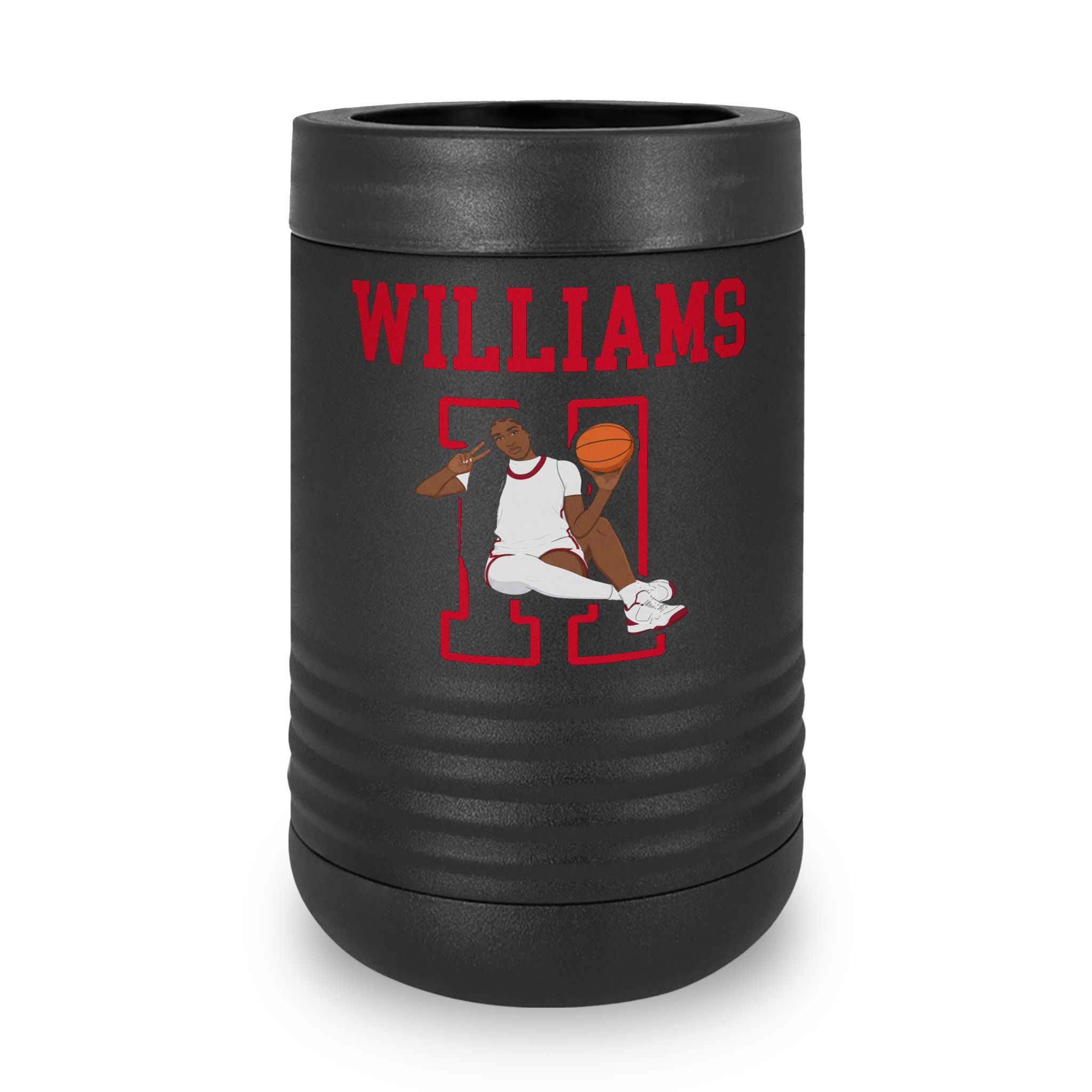Stainless Can Cooler — character_shirsey in Black