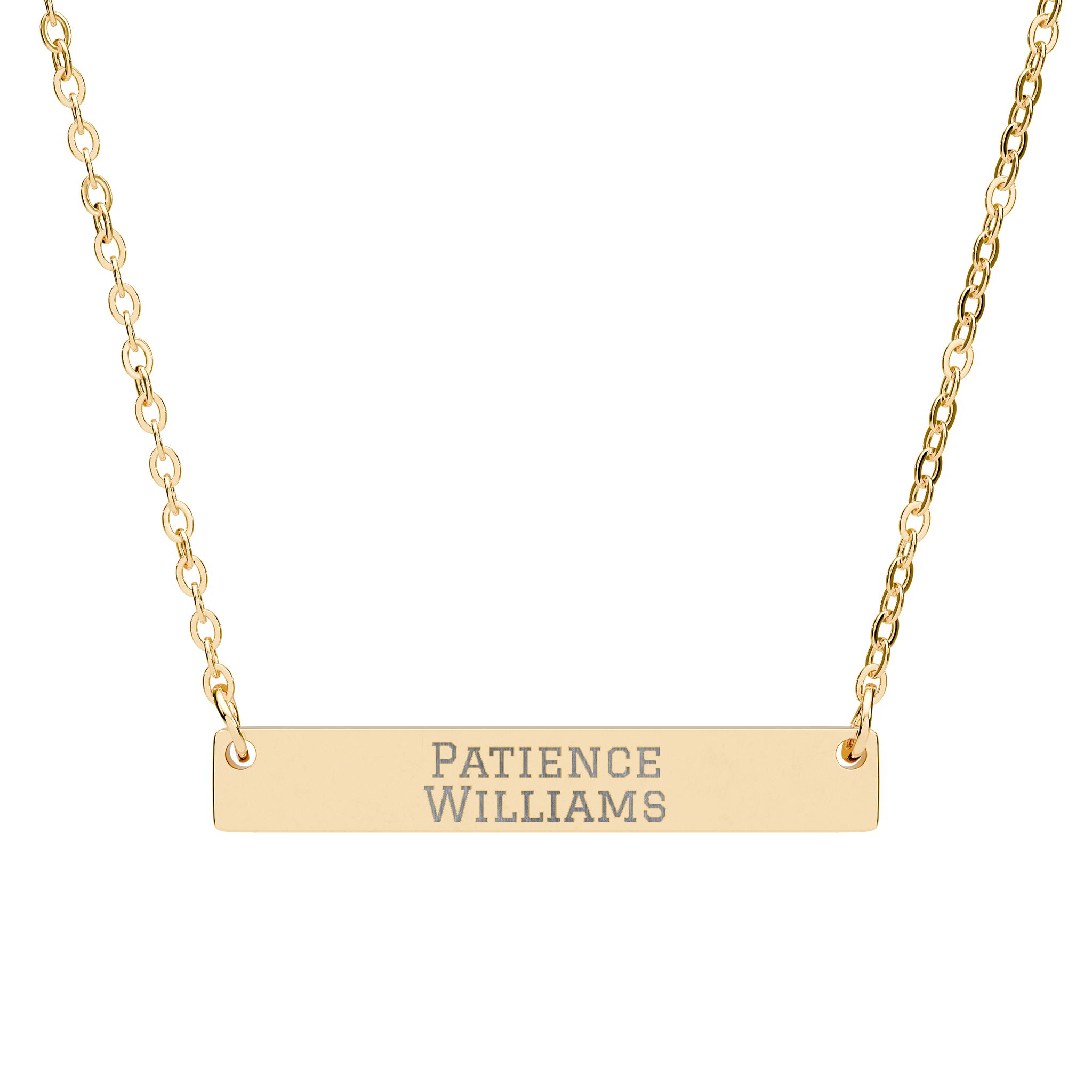 Engraved Bar Necklace — Classic in Gold