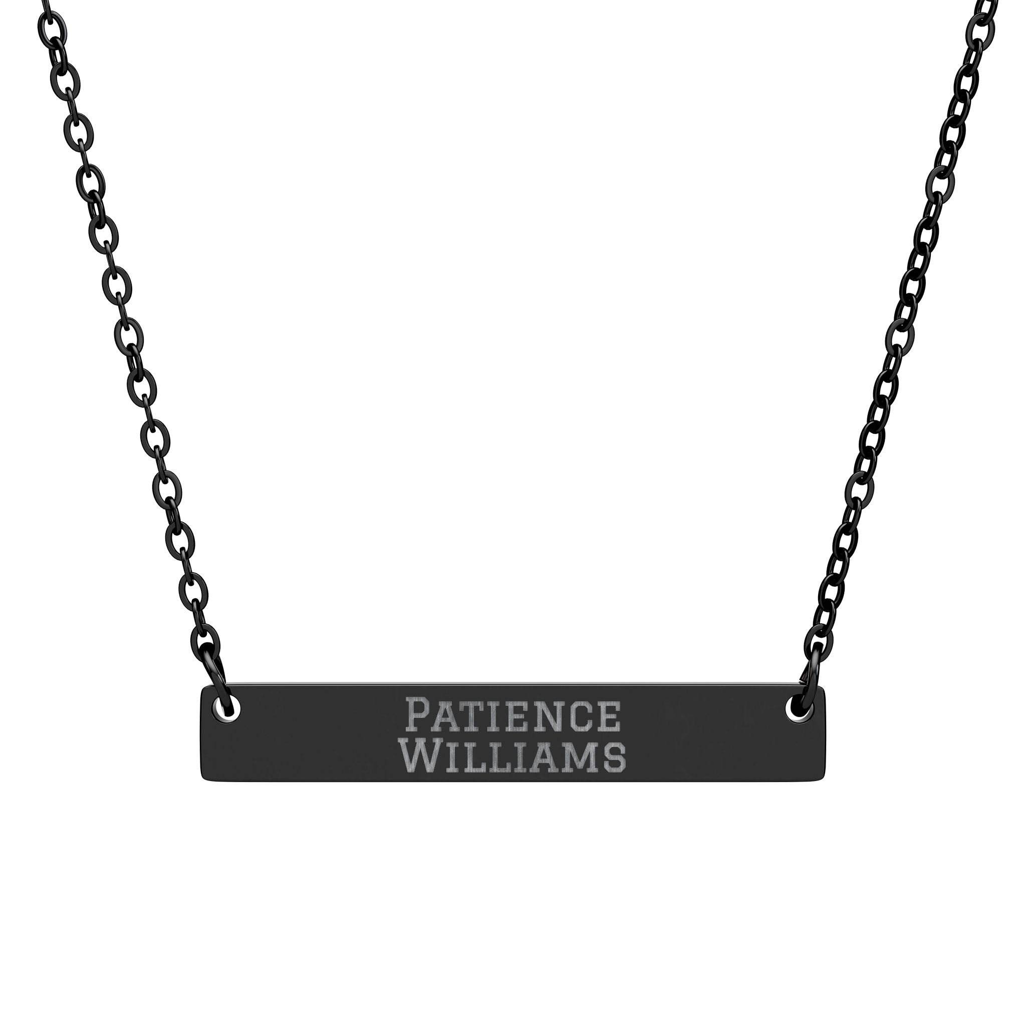 Engraved Bar Necklace — Classic in Black