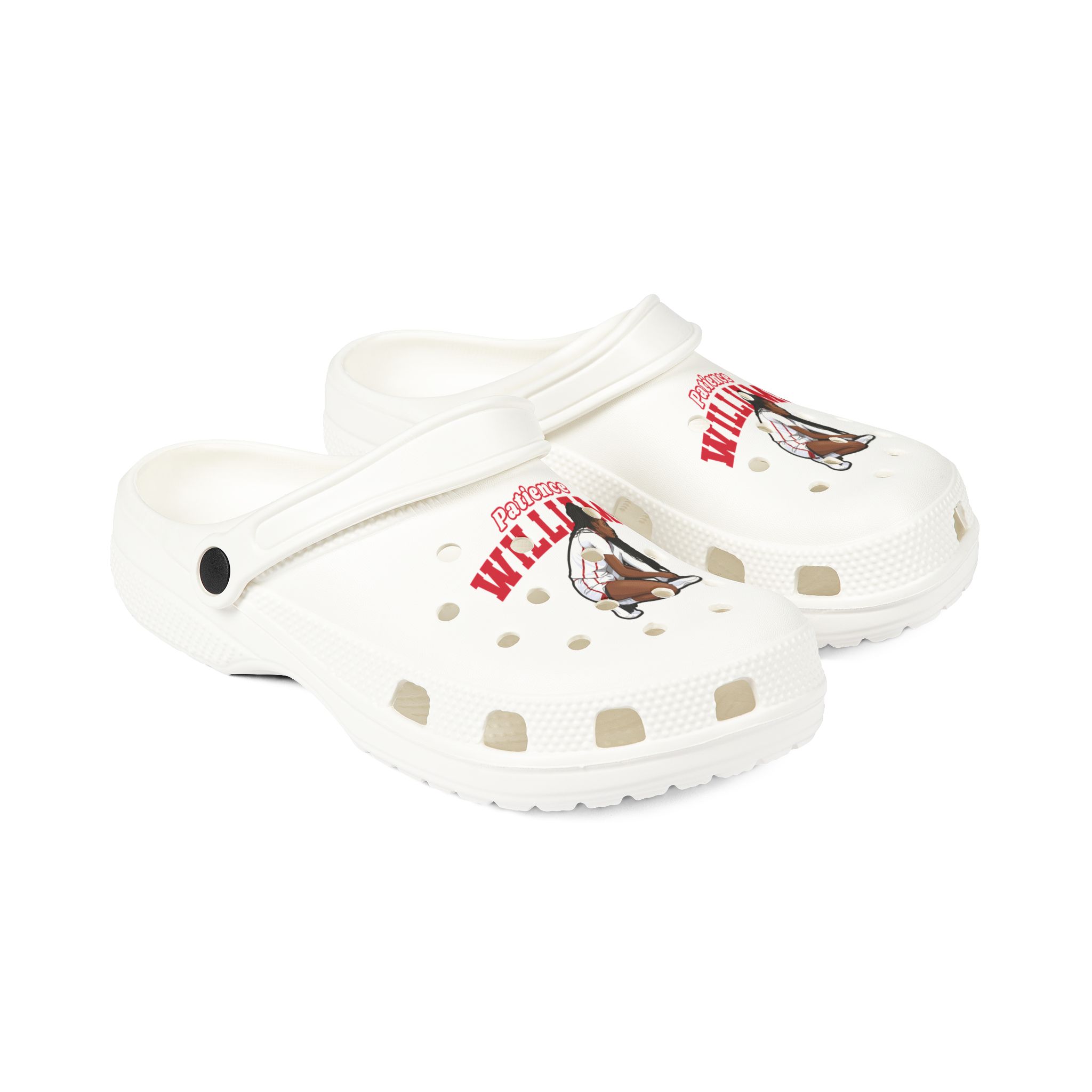 Rubber Clogs — character_name_arch in White