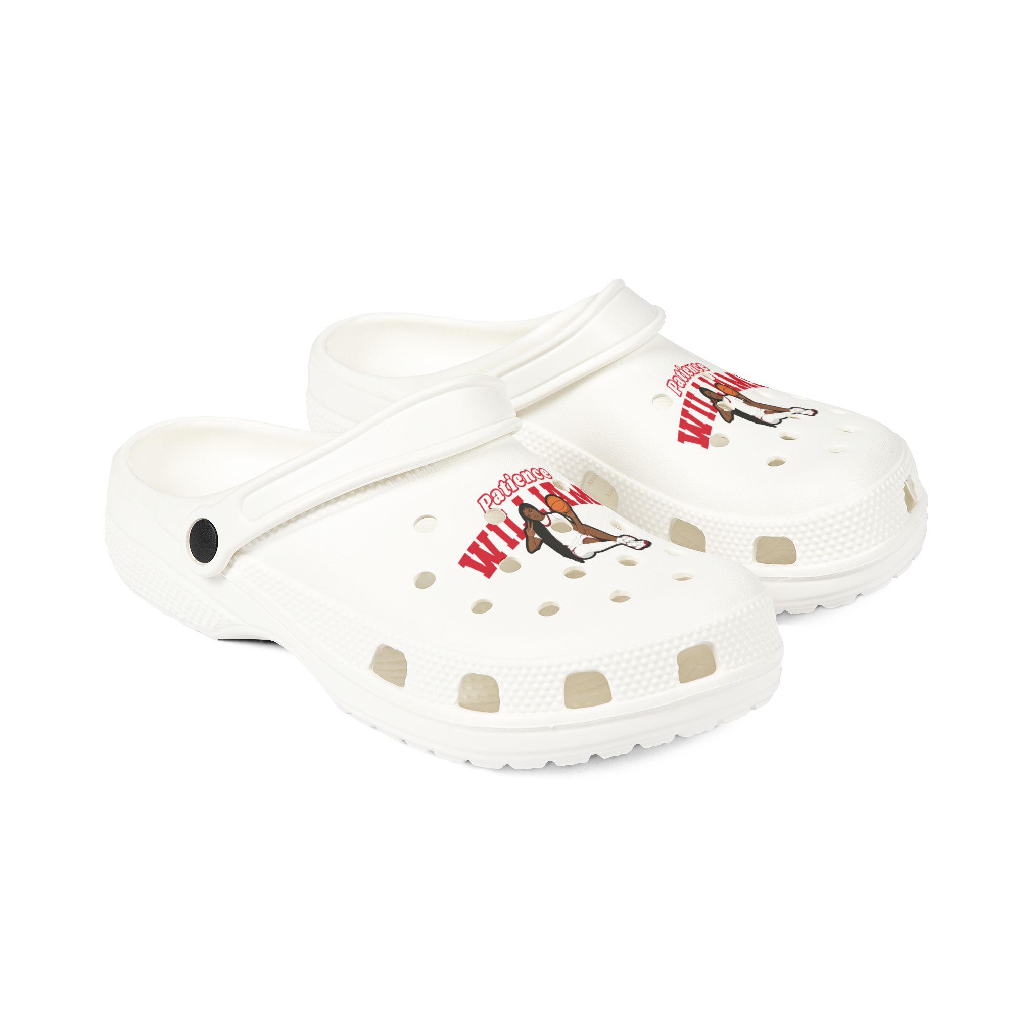 Rubber Clogs — character_name_arch in White