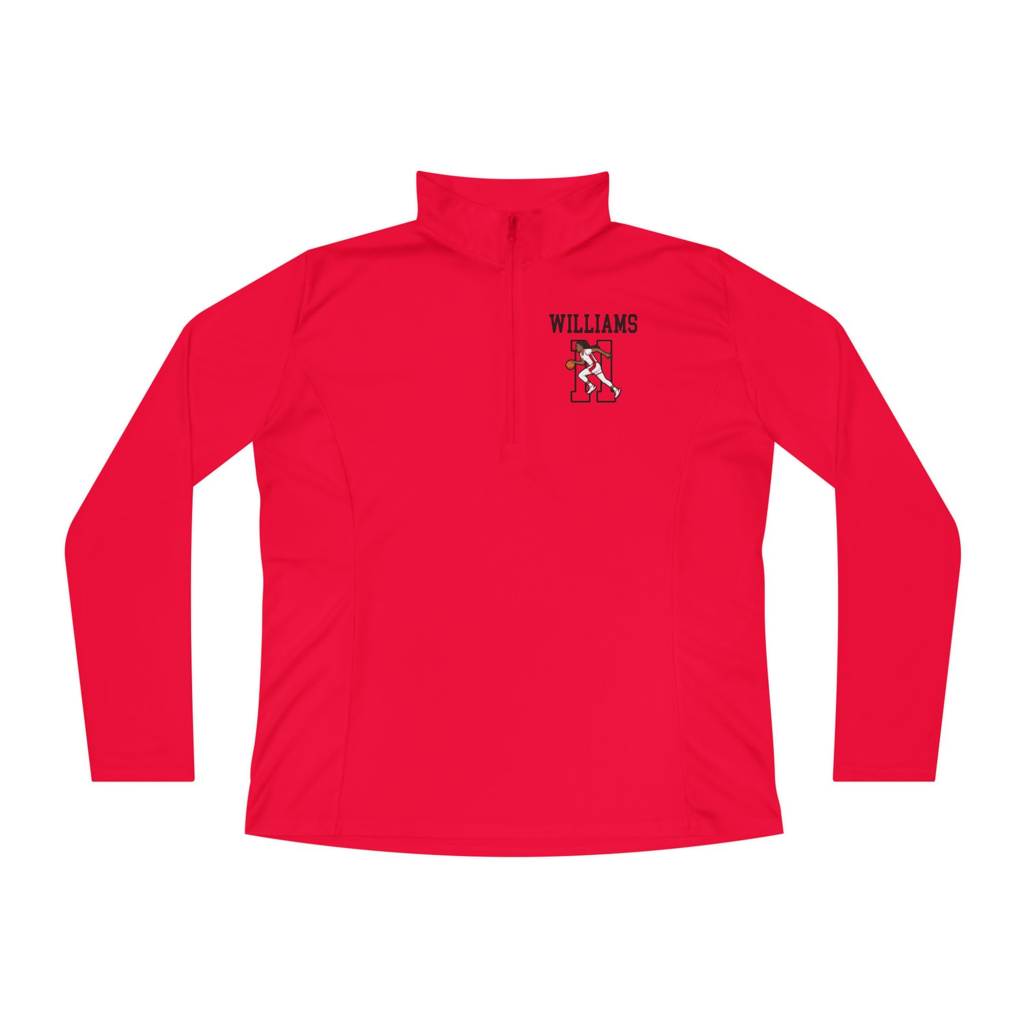 Women's Q-Zip Pullover — character_shirsey in Red