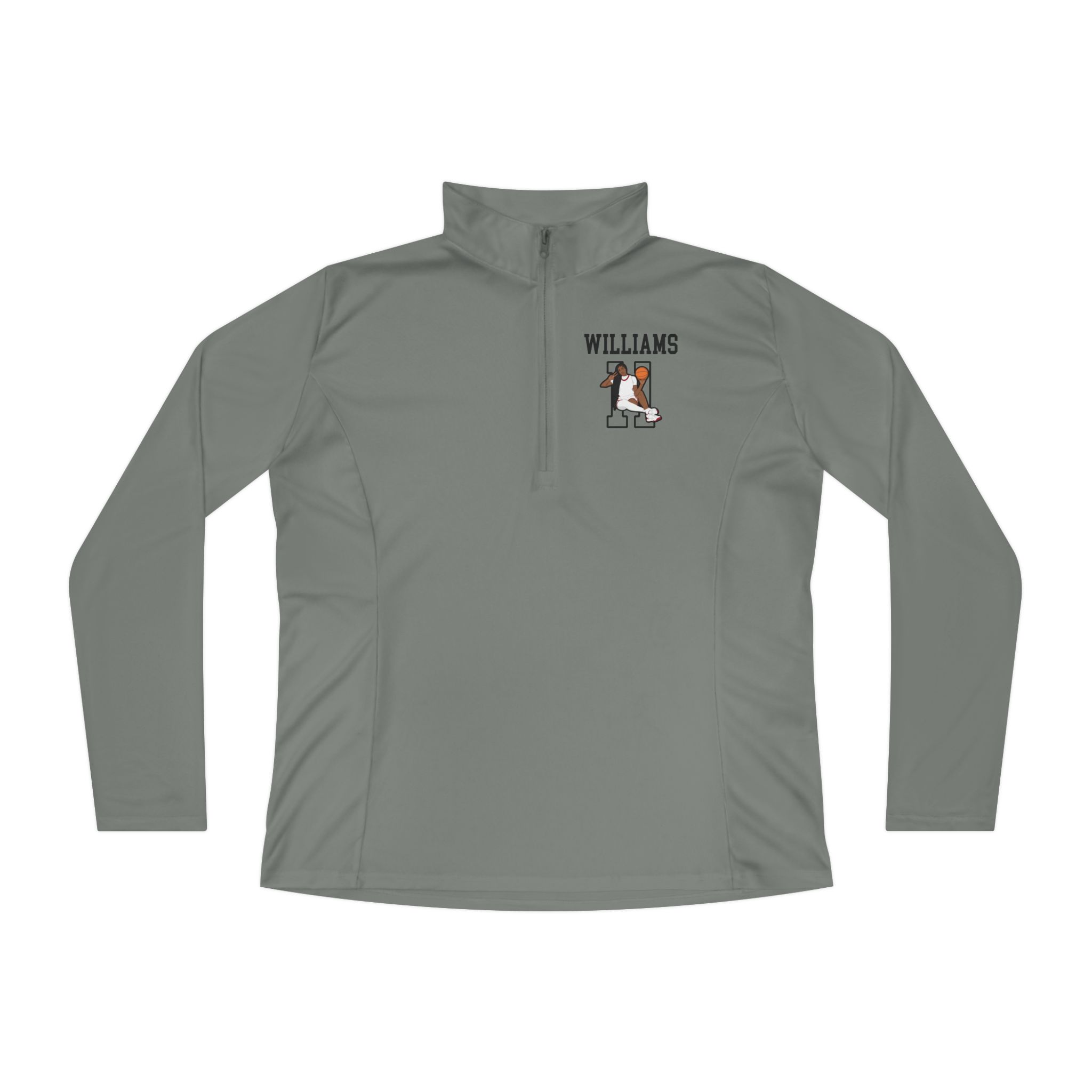 Women's Q-Zip Pullover — character_shirsey in Grey