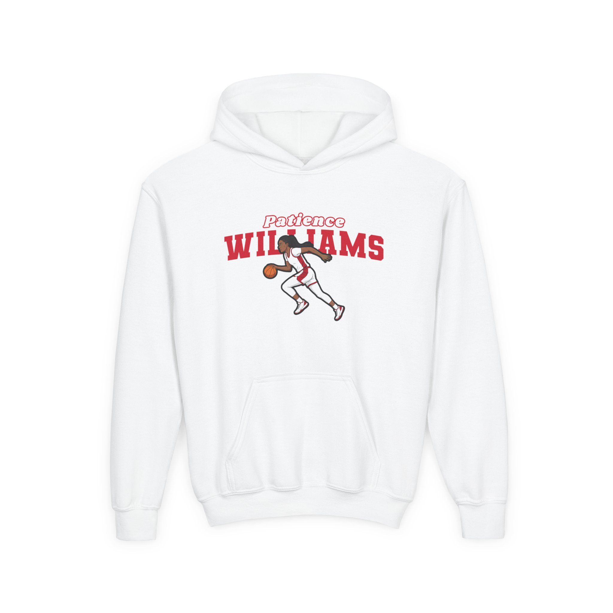 Youth Hoodie — character_name_arch in White