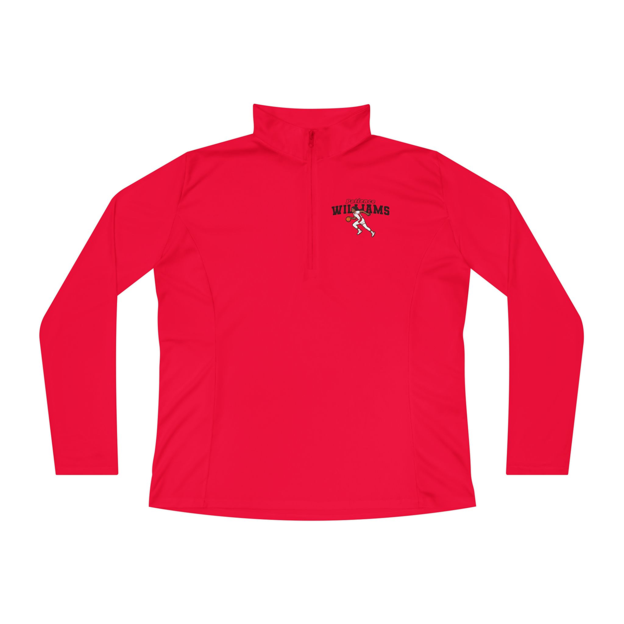Women's Q-Zip Pullover — character_name_arch in Red