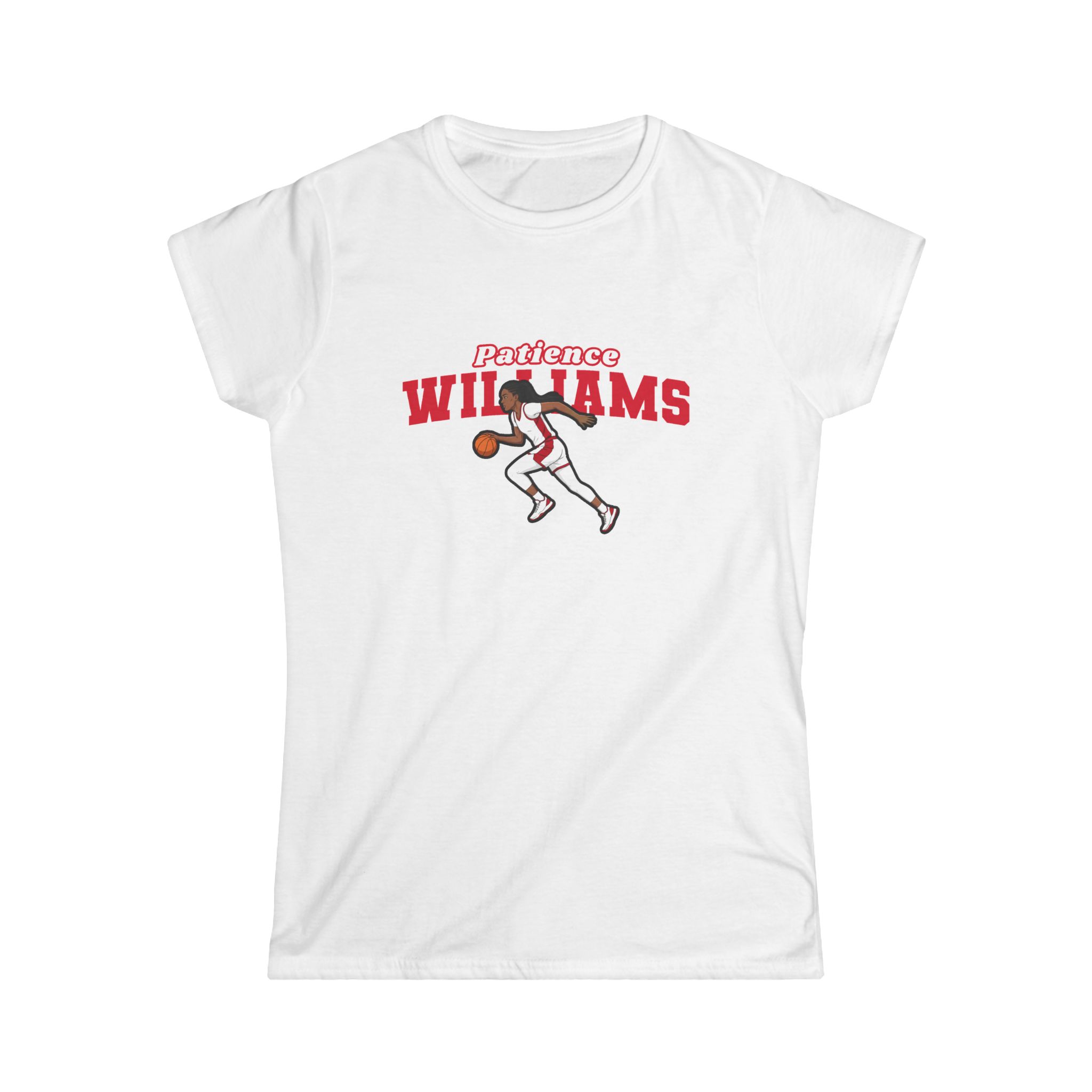 Women's Softstyle Tee — character_name_arch in White