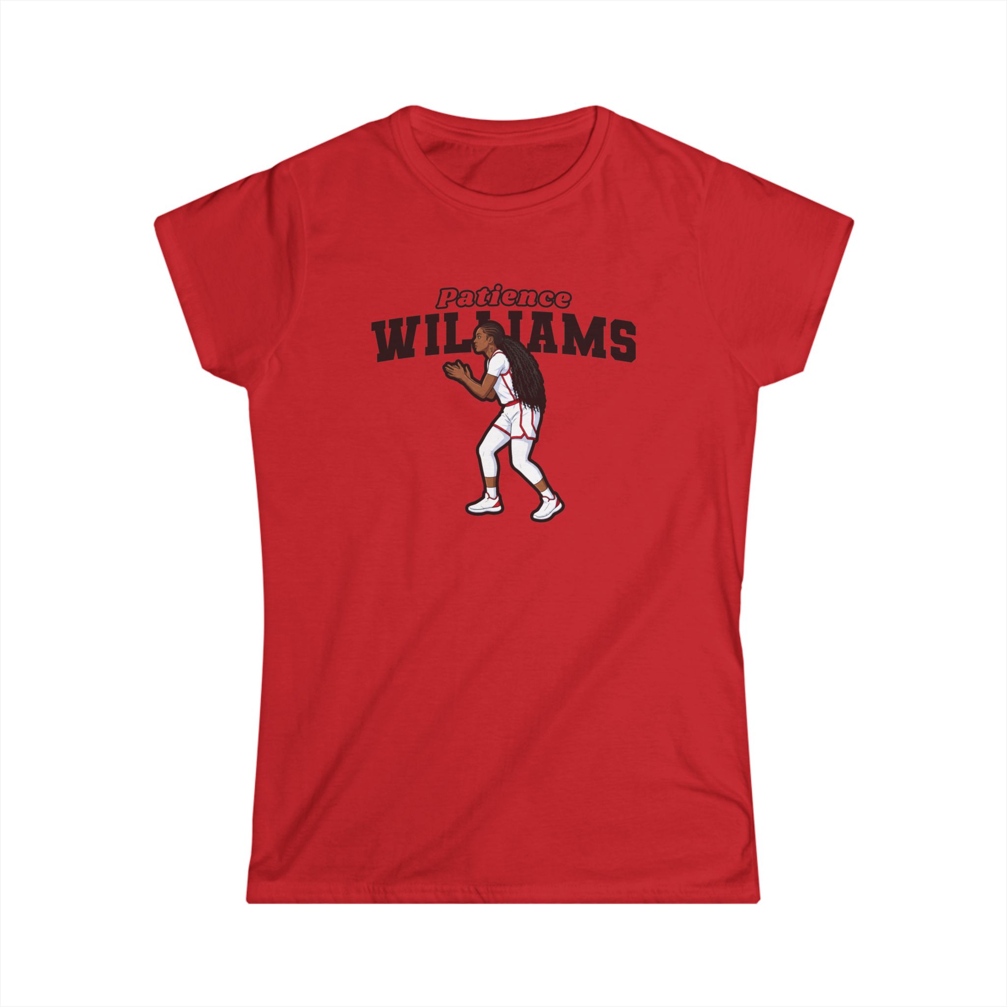 Women's Softstyle Tee — character_name_arch in Red