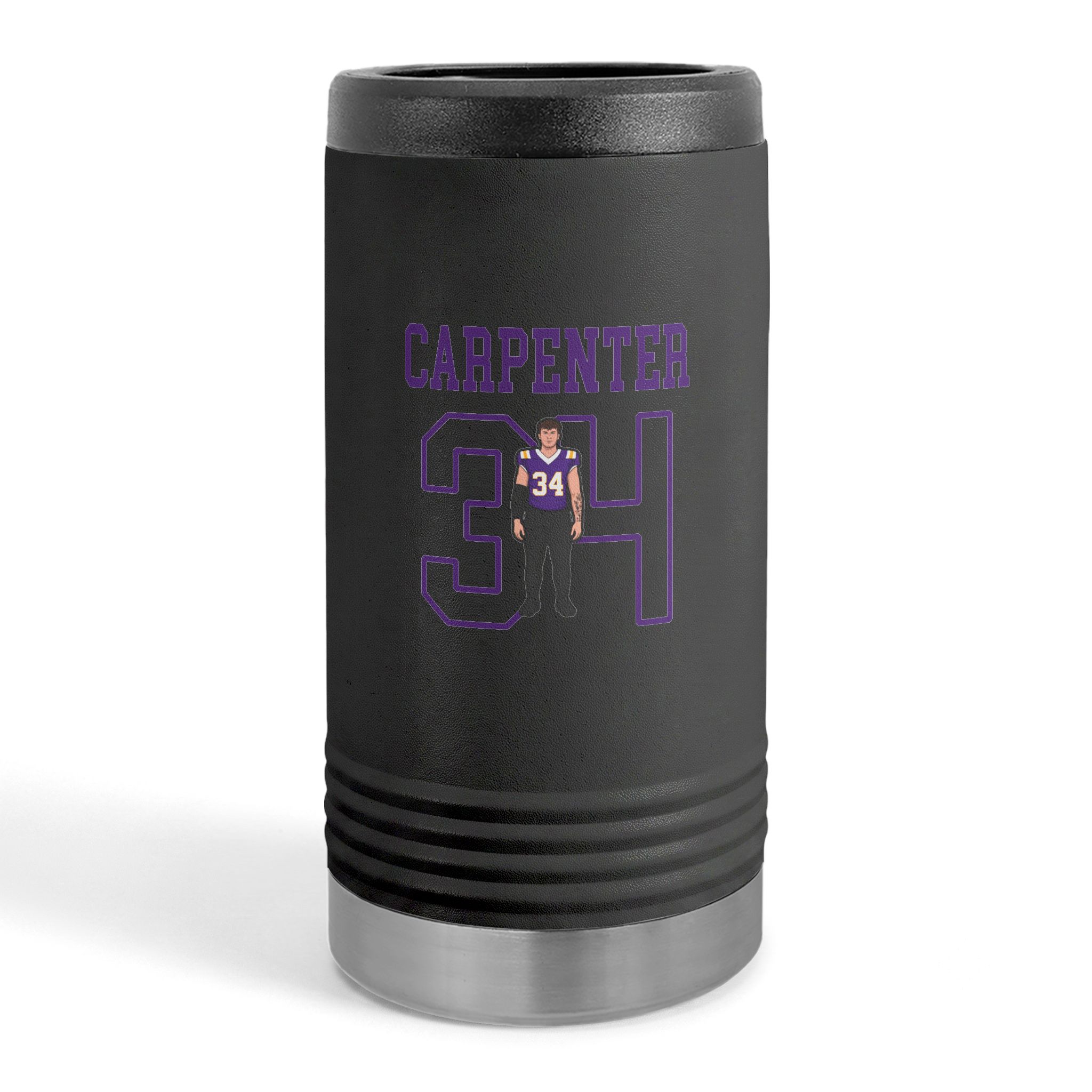 Slim Stainless Can Cooler — character_shirsey in Black