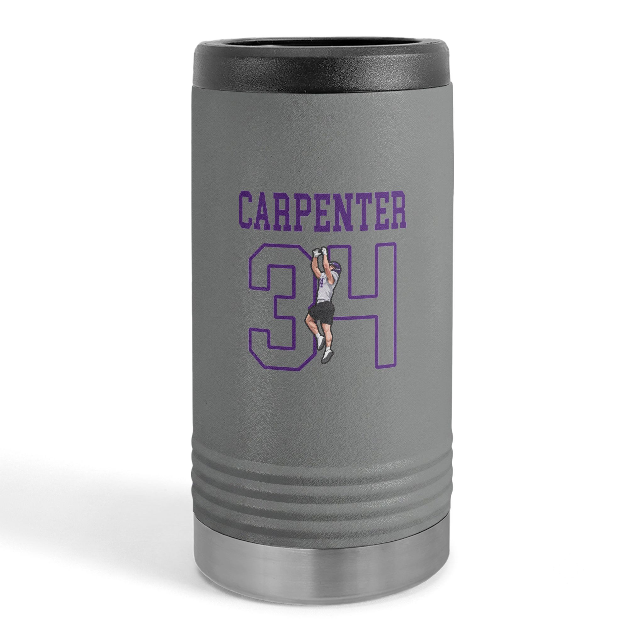 Slim Stainless Can Cooler — character_shirsey in Grey