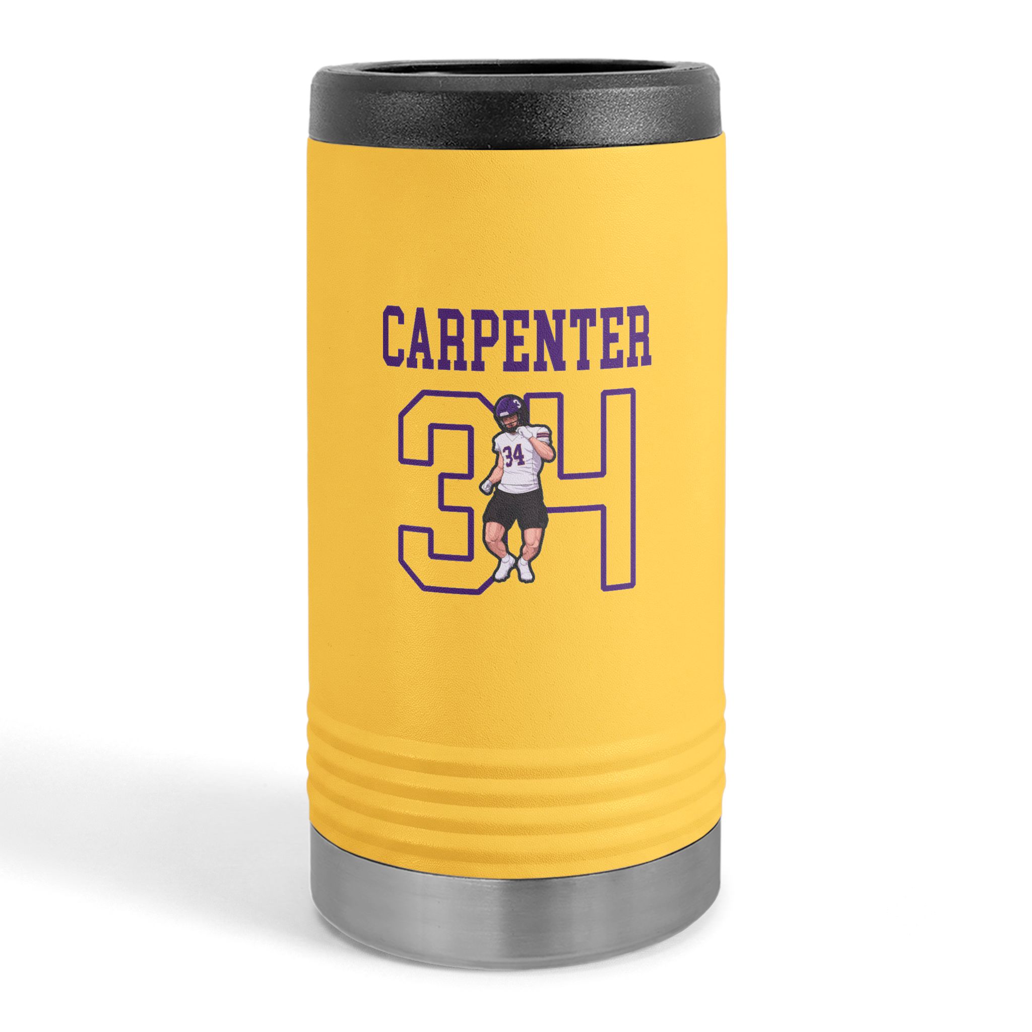 Slim Stainless Can Cooler — character_shirsey in Yellow