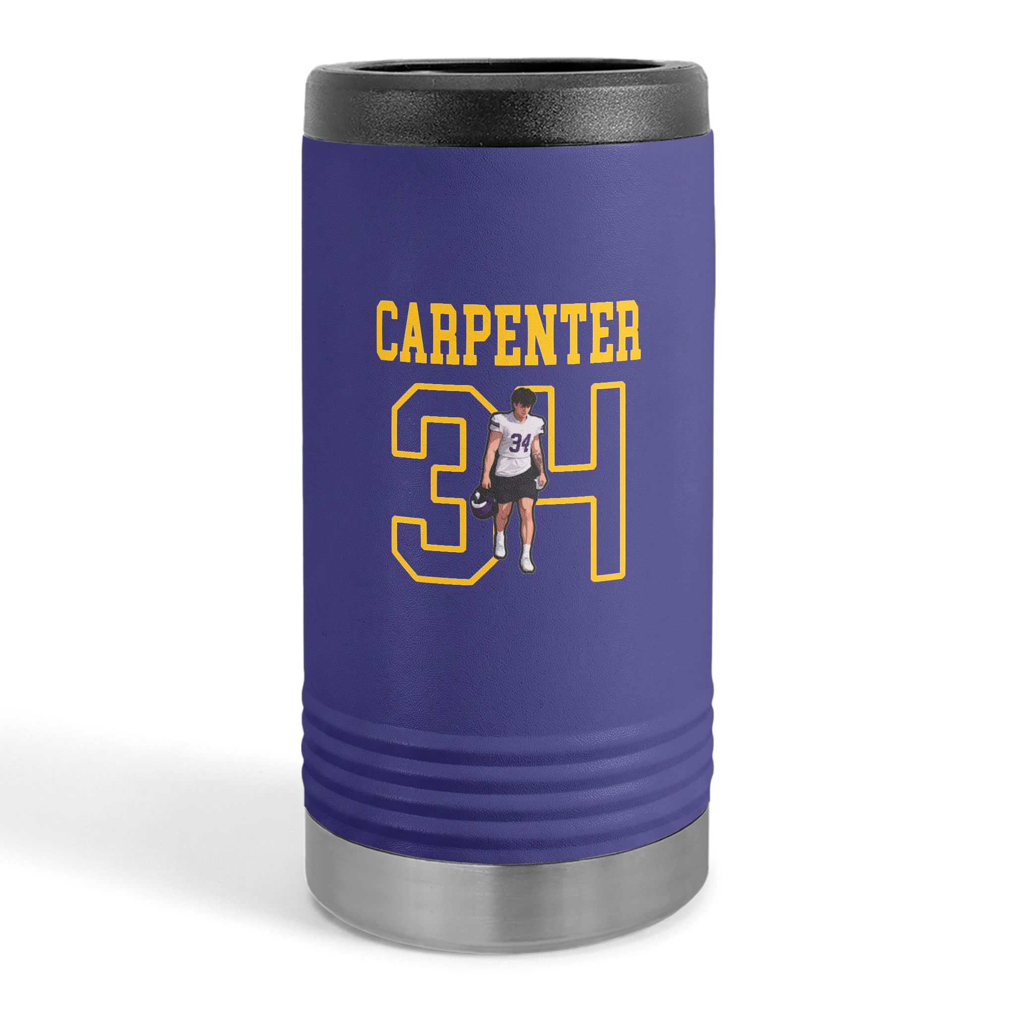 Slim Stainless Can Cooler — character_shirsey in Purple