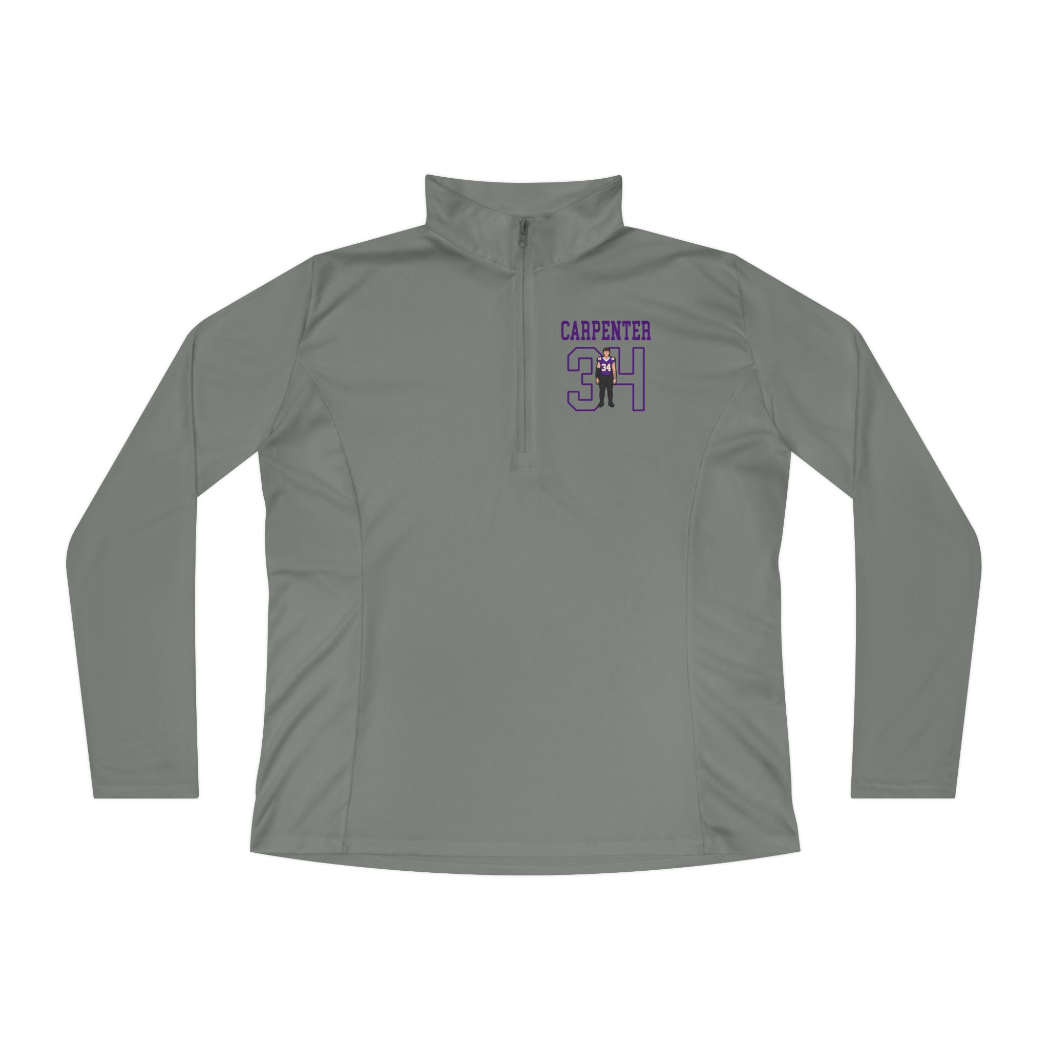 Women's Q-Zip Pullover — character_shirsey in Grey