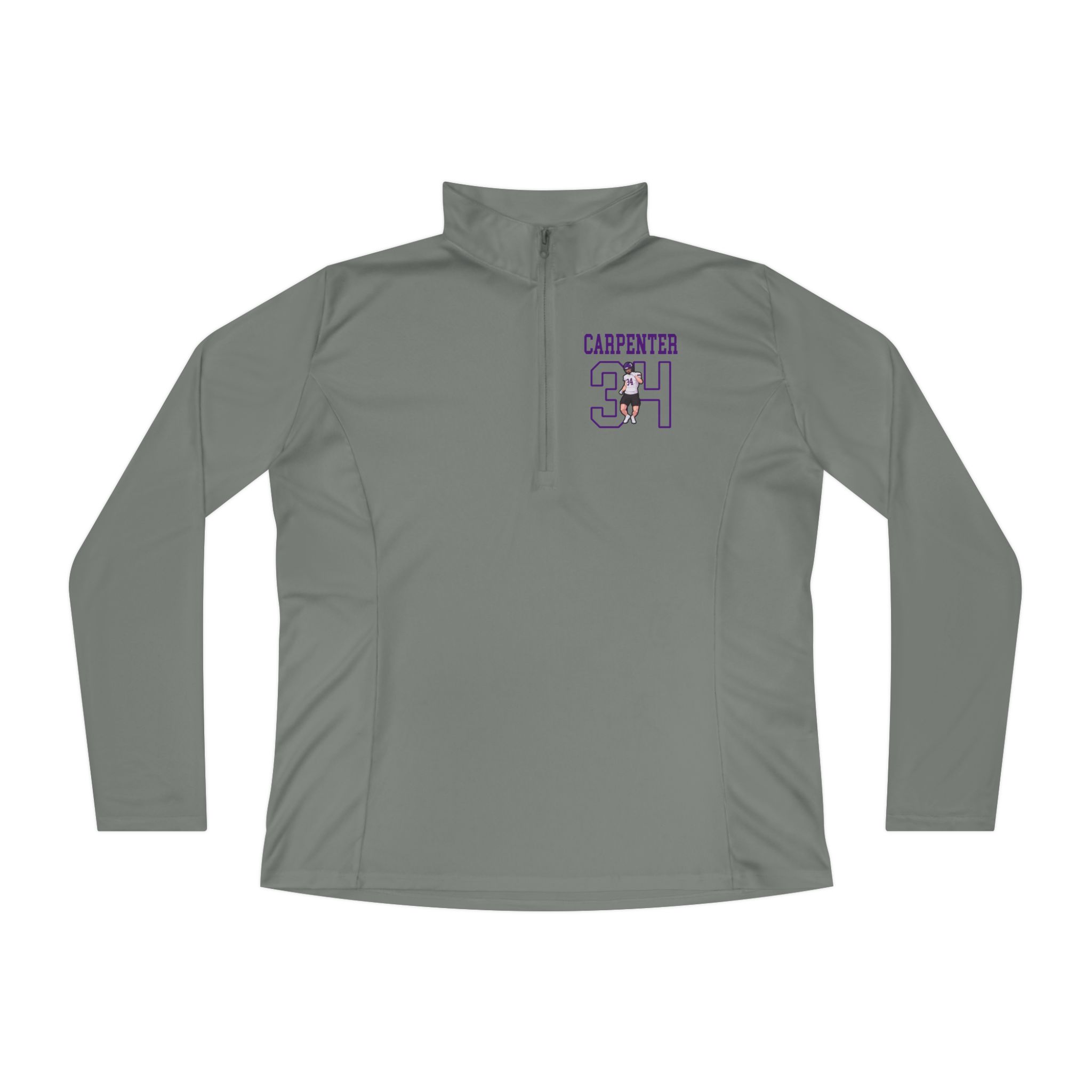 Women's Q-Zip Pullover — character_shirsey in Grey