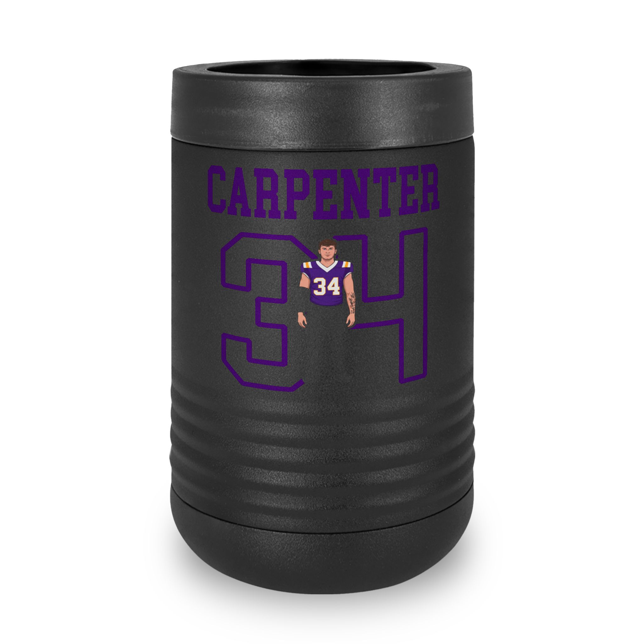 Stainless Can Cooler — character_shirsey in Black