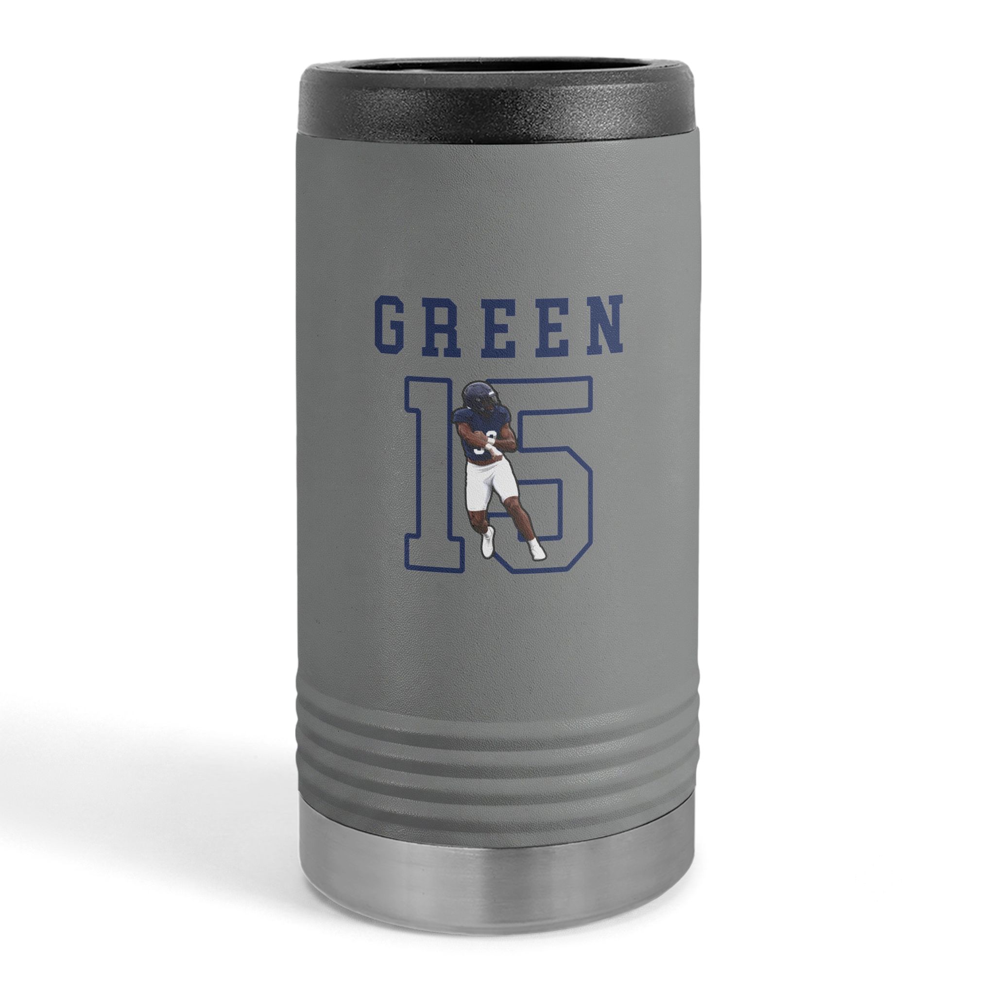 Slim Stainless Can Cooler — character_shirsey in Grey