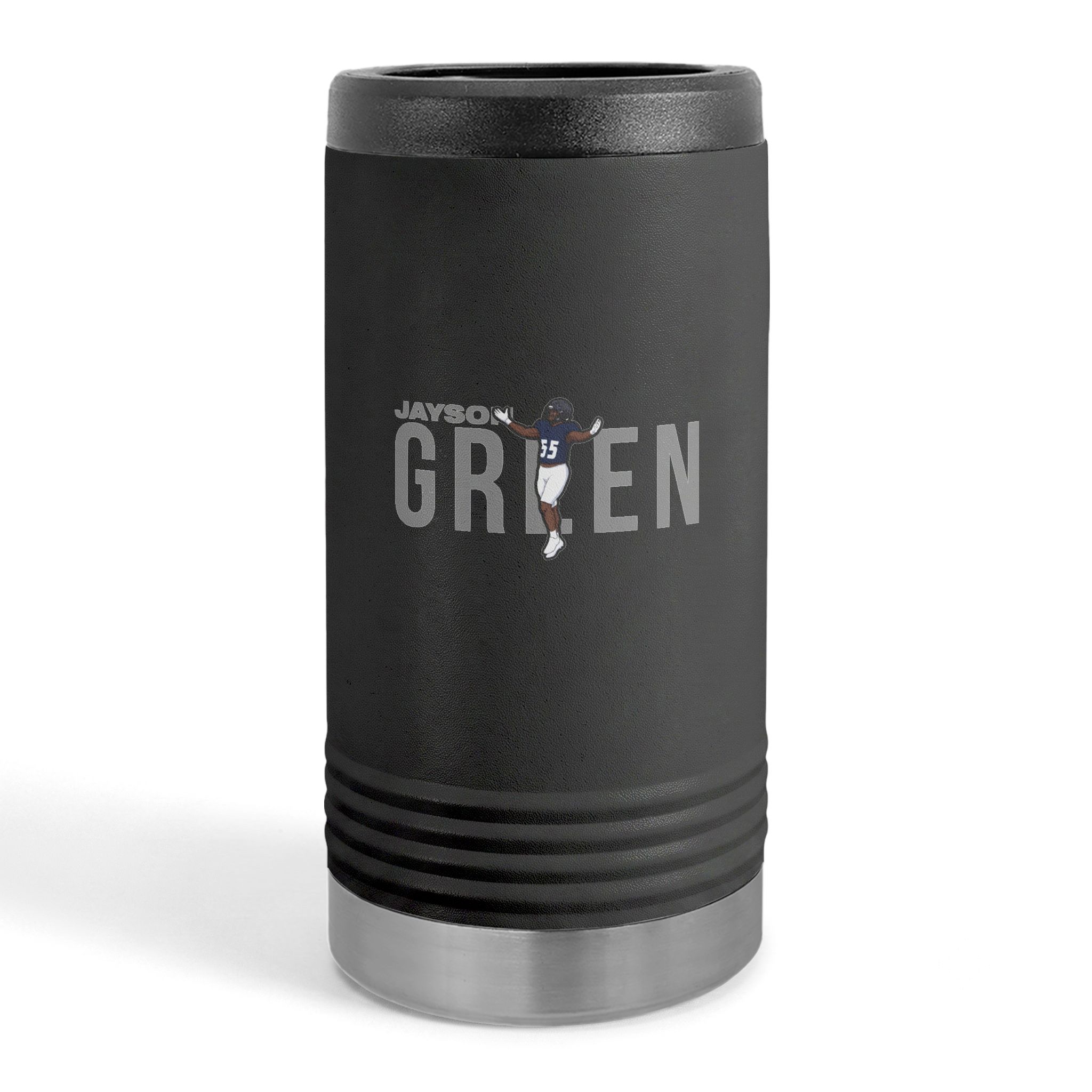 Slim Stainless Can Cooler — character_player_name in Black