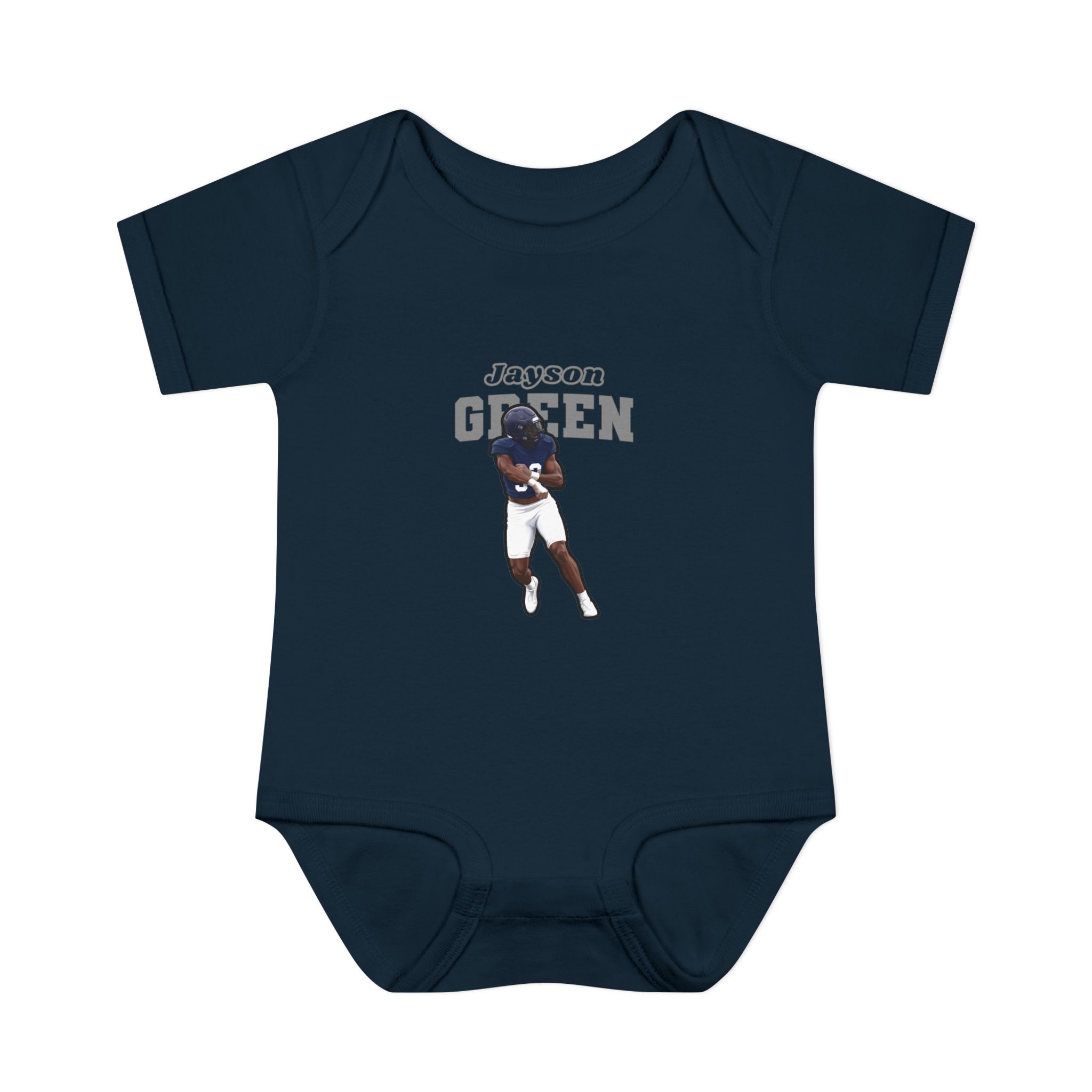 Baby Onesie — character_name_arch in Navy