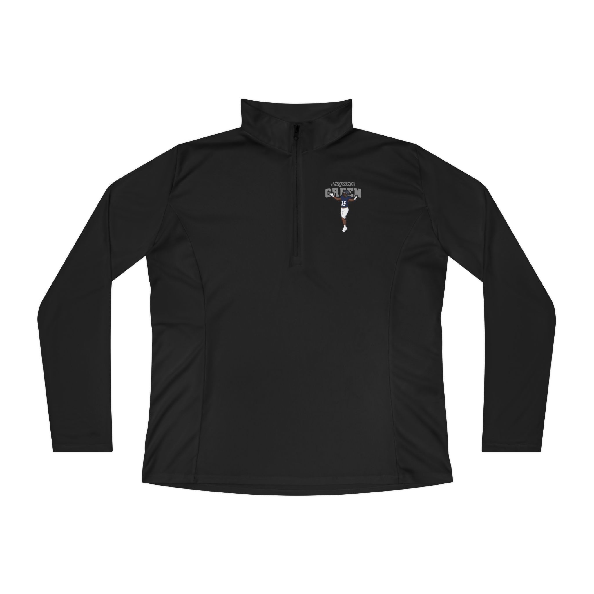 Women's Q-Zip Pullover — character_name_arch in Black