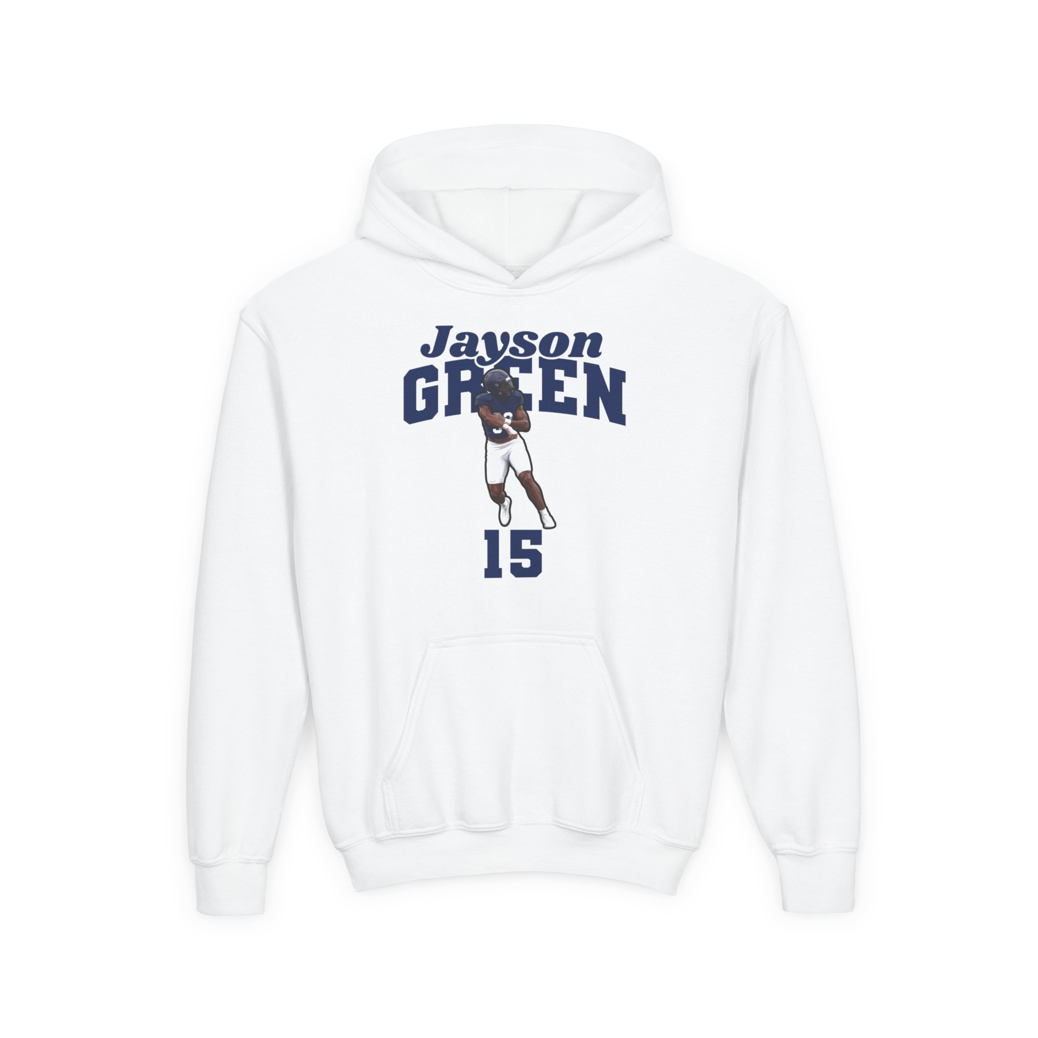 Youth Hoodie — character_signature_arch in White
