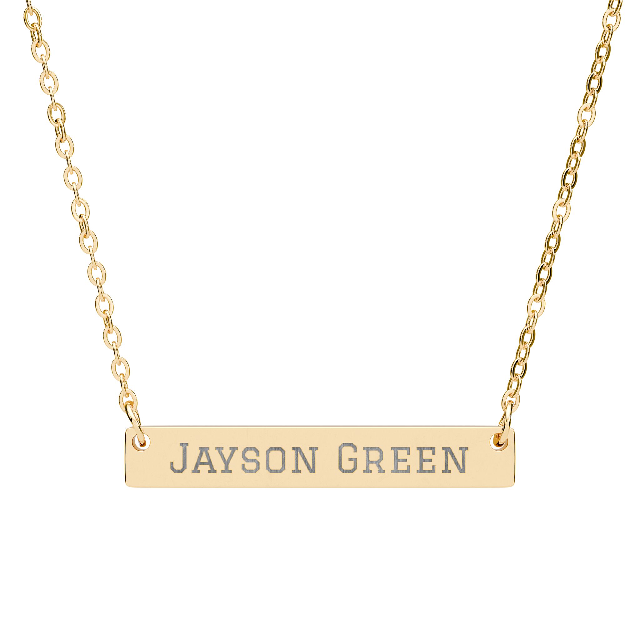Engraved Bar Necklace — Classic in Gold