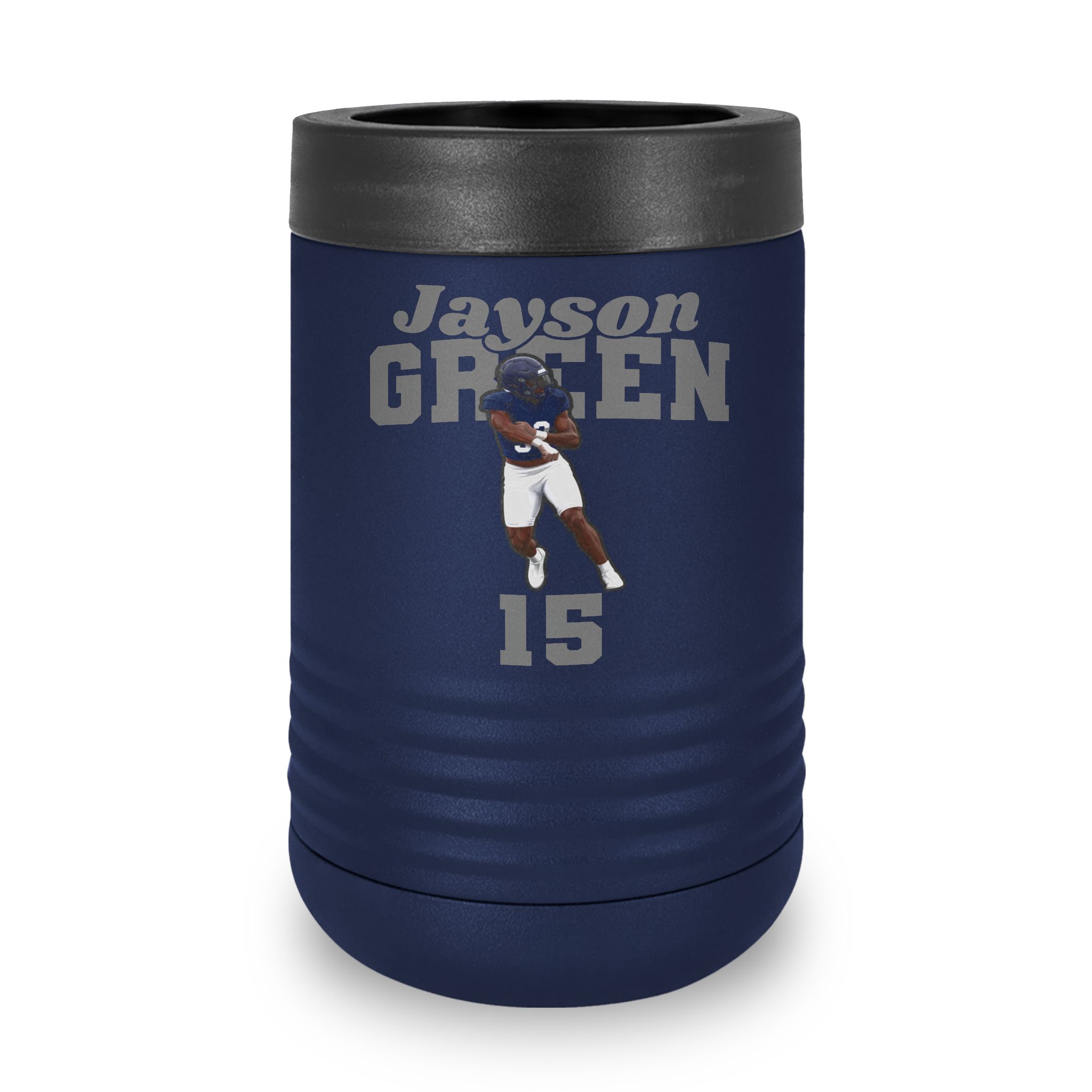 Stainless Can Cooler — character_signature_arch in Navy