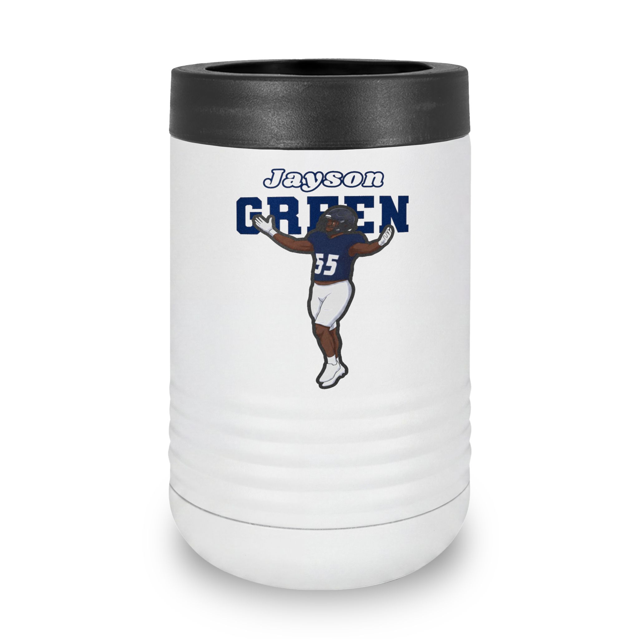 Stainless Can Cooler — character_name_arch in White