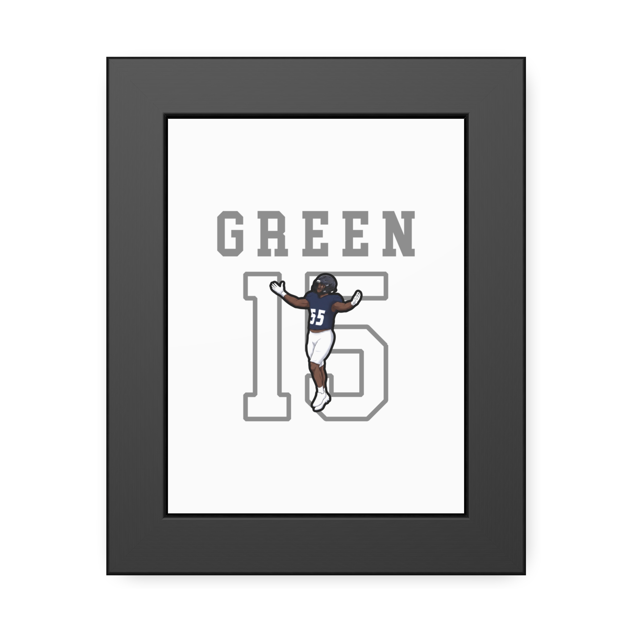 Framed Poster — character_shirsey in Black
