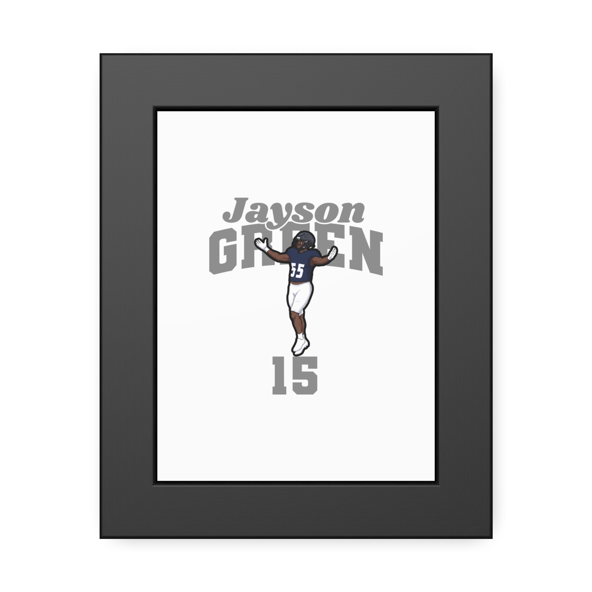Framed Poster — character_signature_arch in Black