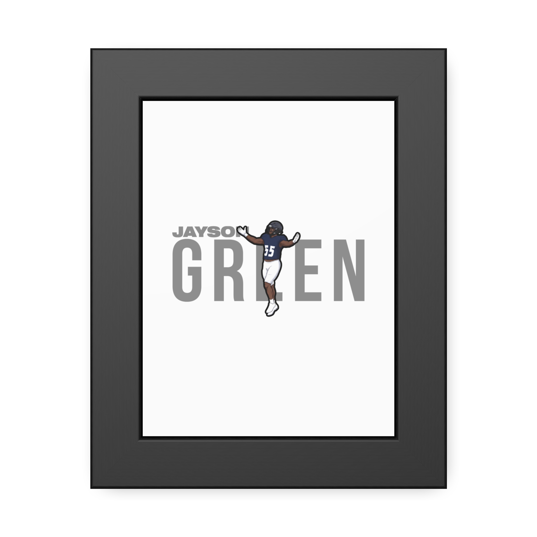 Framed Poster — character_player_name in Black
