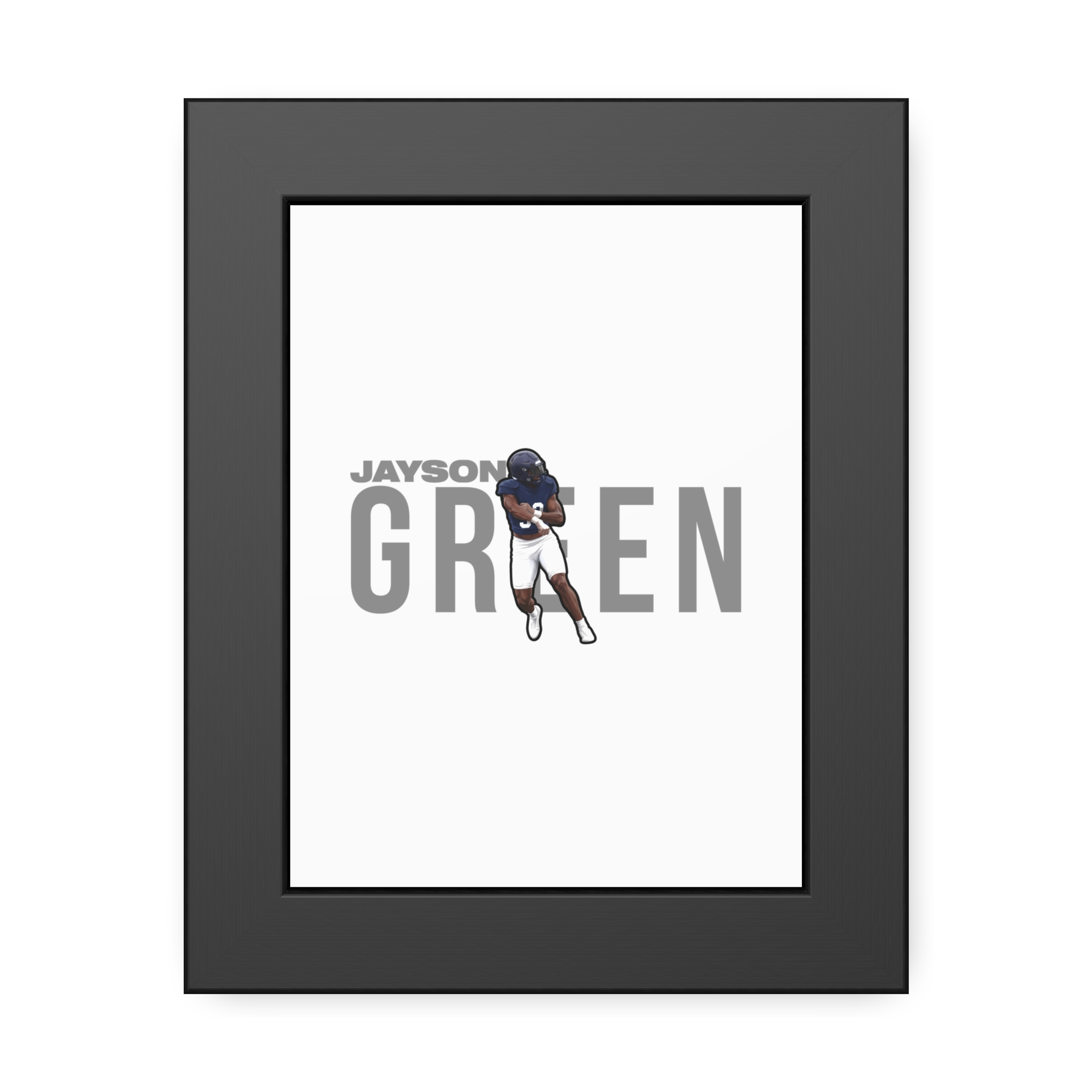 Framed Poster — character_player_name in Black