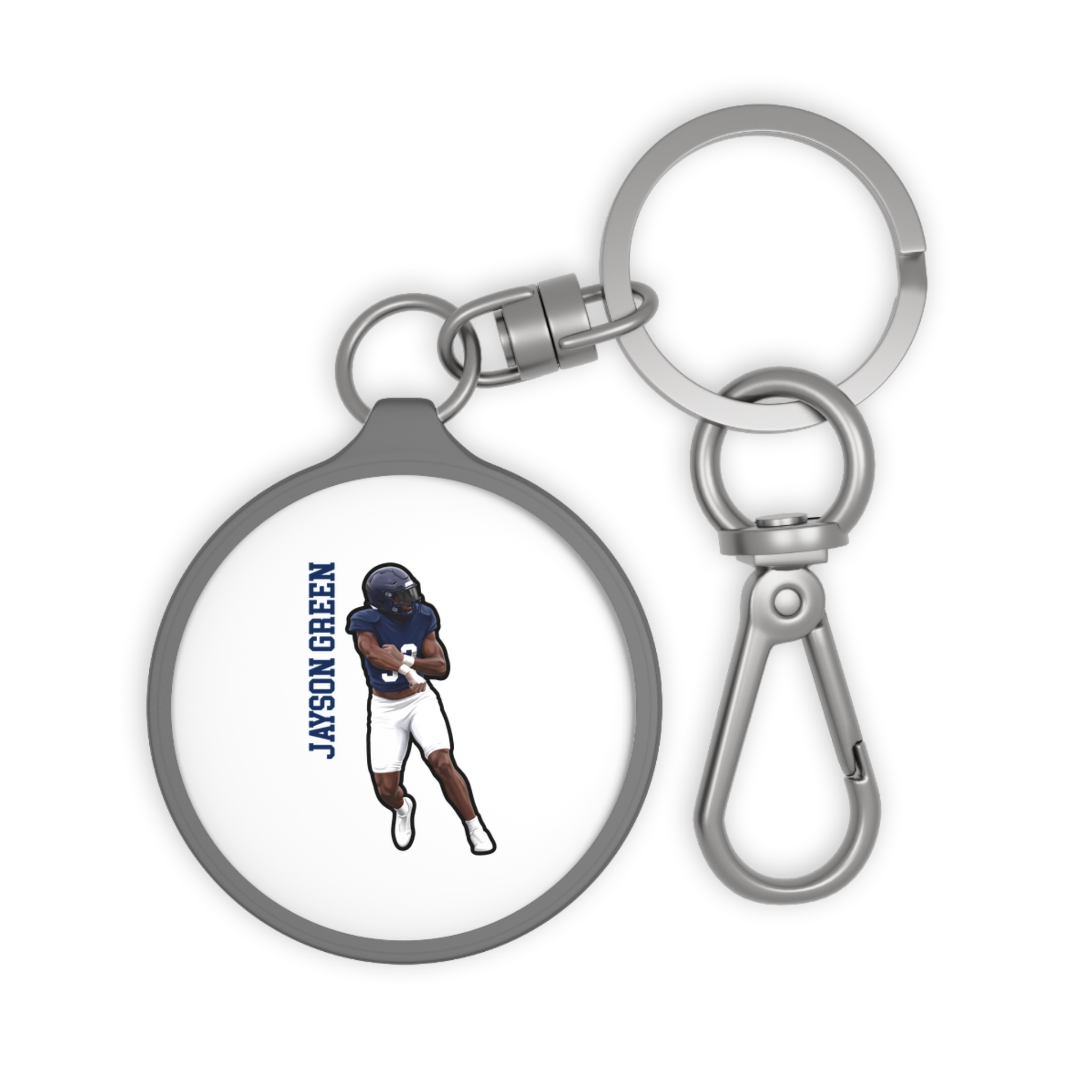Keychain — character_name_vertical in Grey