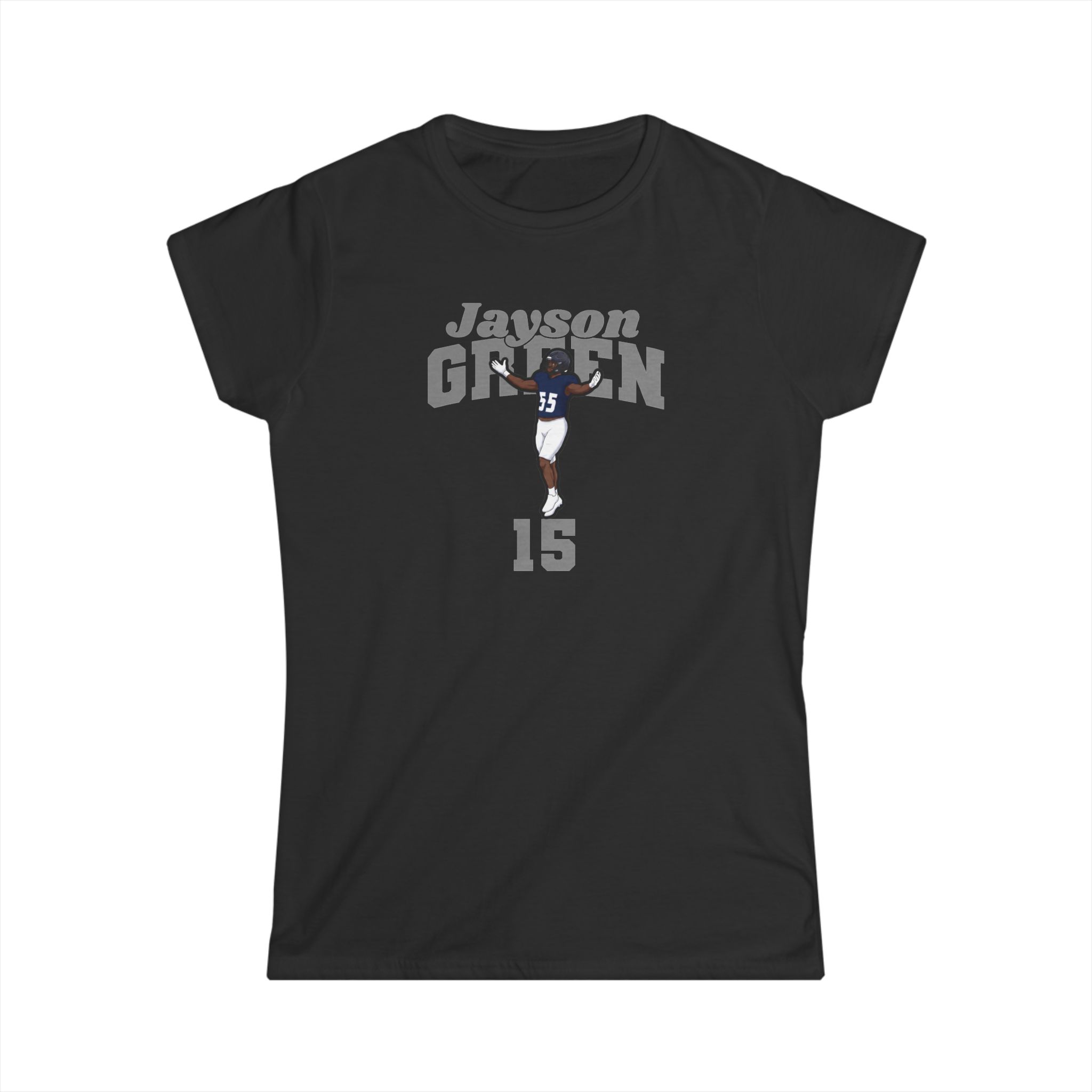 Women's Softstyle Tee — character_signature_arch in Black