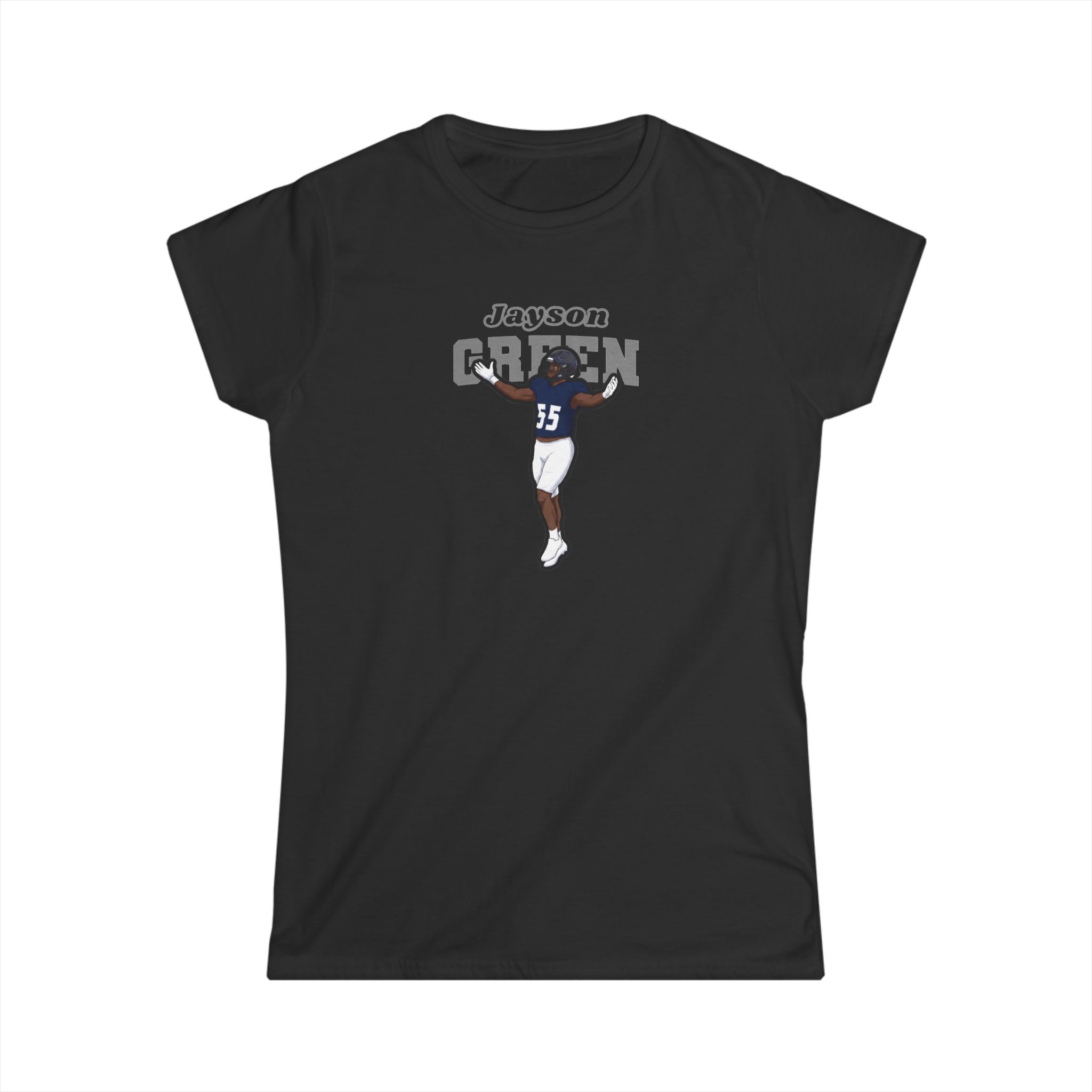 Women's Softstyle Tee — character_name_arch in Black