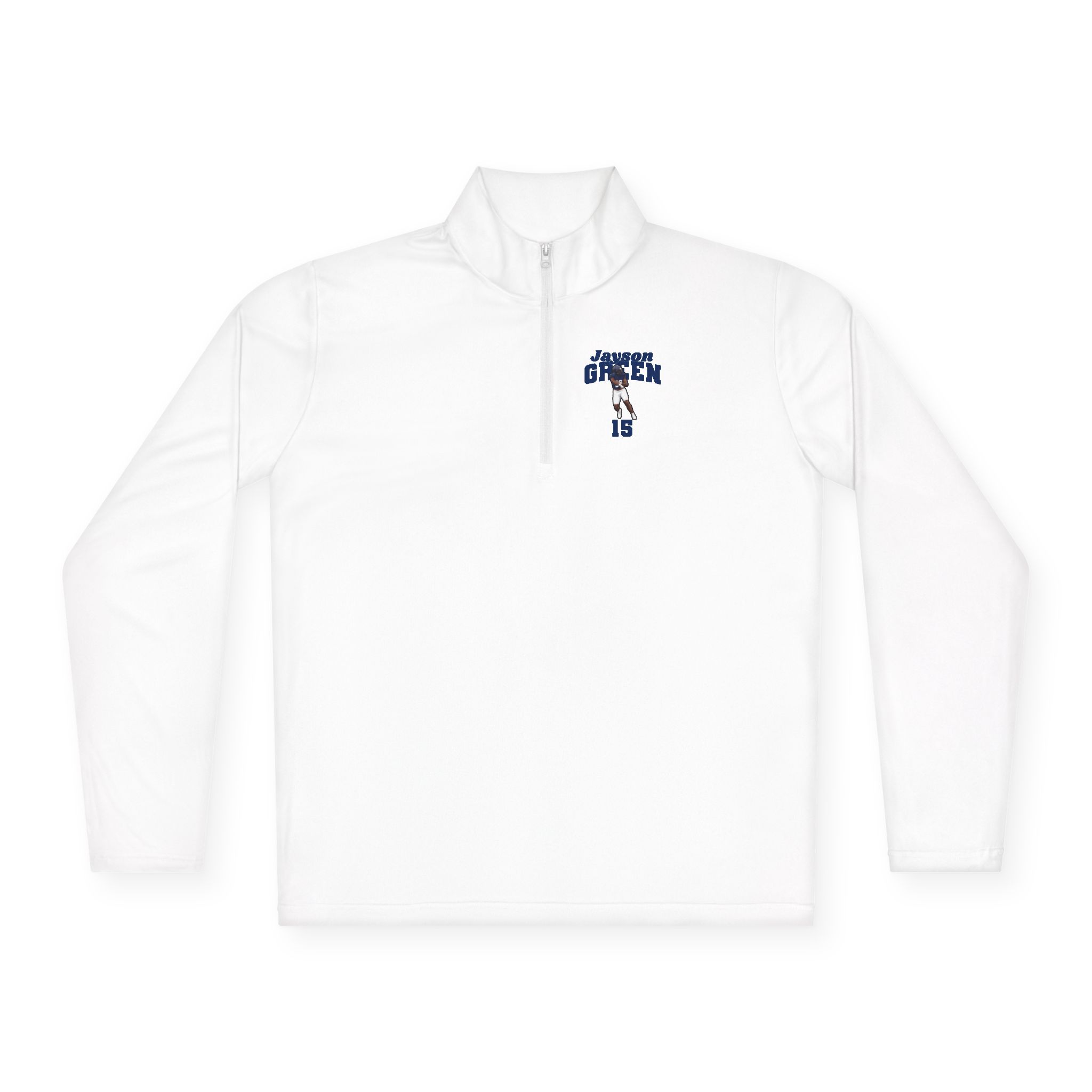 Q-Zip Pullover — character_signature_arch in White