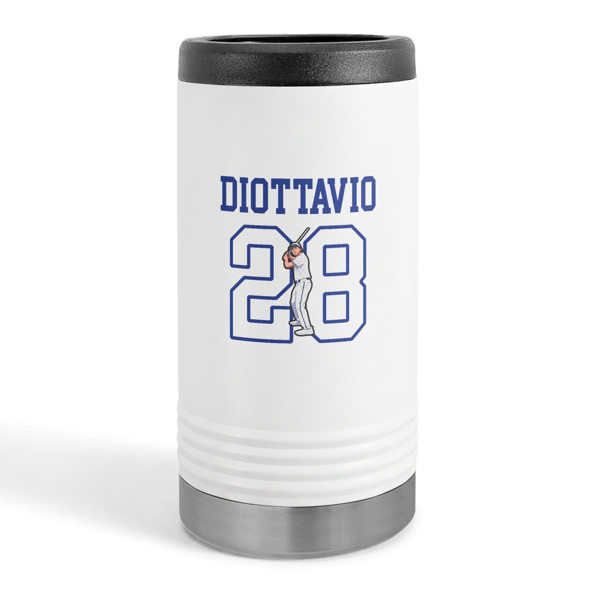 Slim Stainless Can Cooler — character_shirsey in White