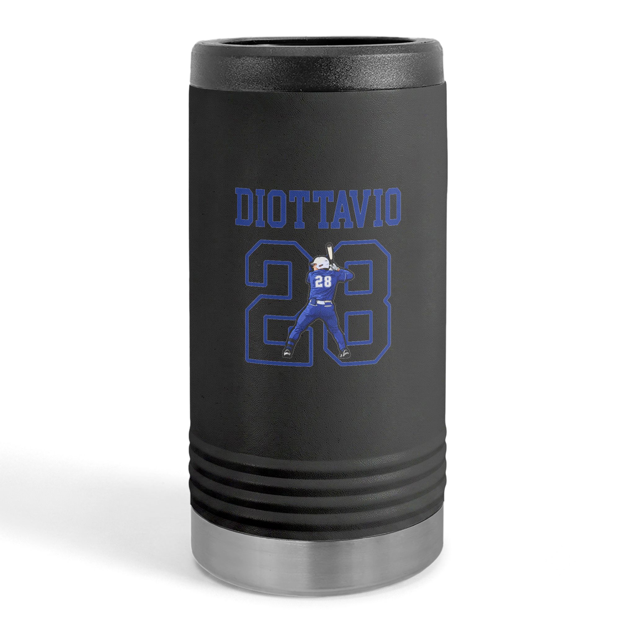 Slim Stainless Can Cooler — character_shirsey in Black