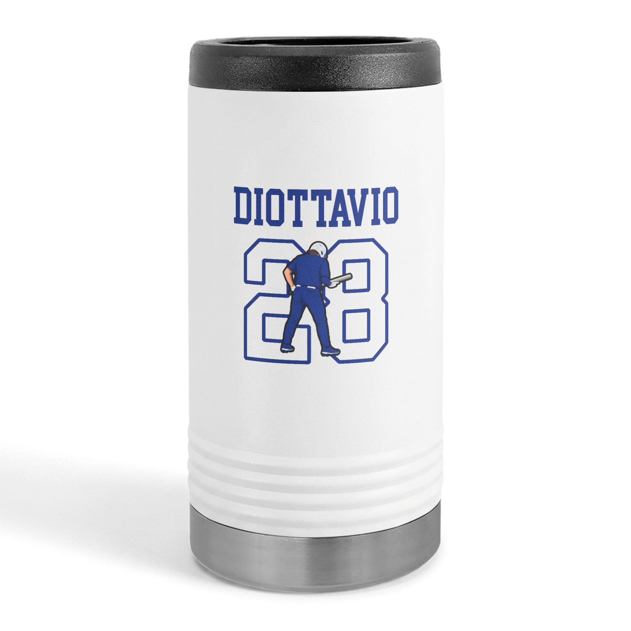 Slim Stainless Can Cooler — character_shirsey in White