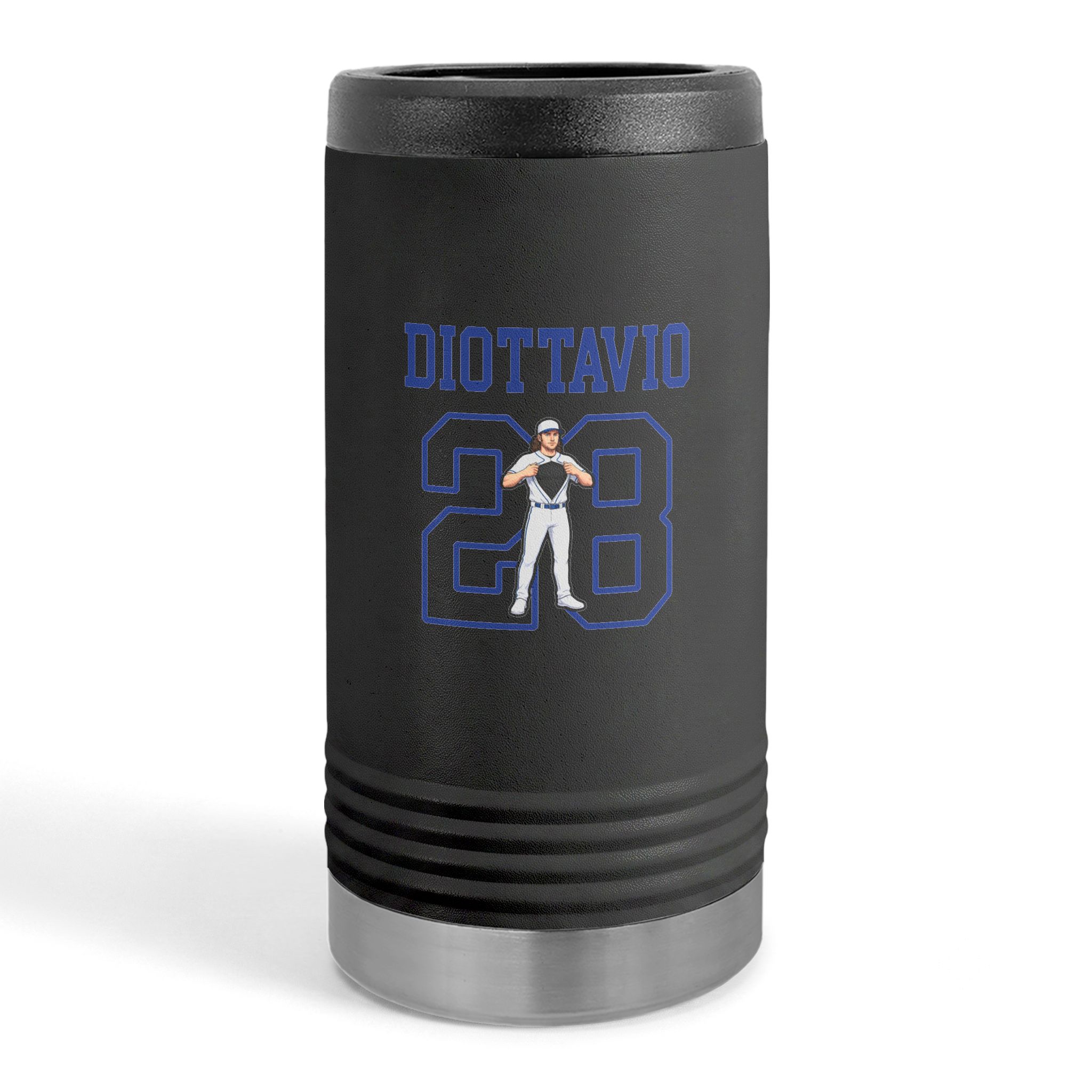 Slim Stainless Can Cooler — character_shirsey in Black